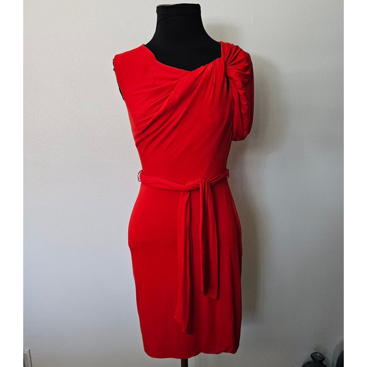 Trina Turk Trina Turk Stretch Jersey Twisted Shoulder Fitted Dress 0 Size XS / US 0-2 / IT 36-38 - 1 Thumbnail