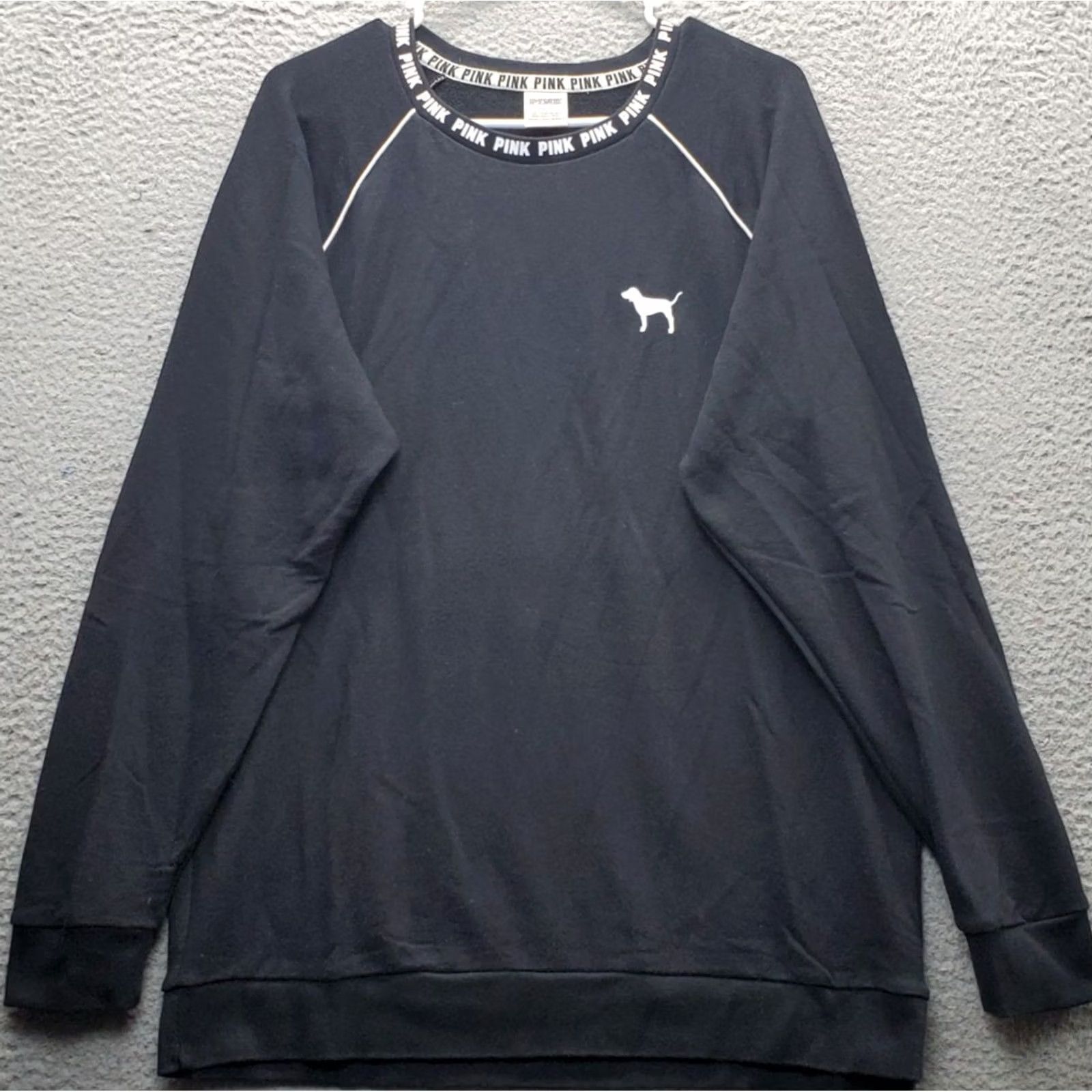 Victoria's Secret Victoria's Secret PINK Sweatshirt Womens M Black Long Sleeve Crew Neck Pullover Size M / US 6-8 / IT 42-44 - 2 Thumbnail