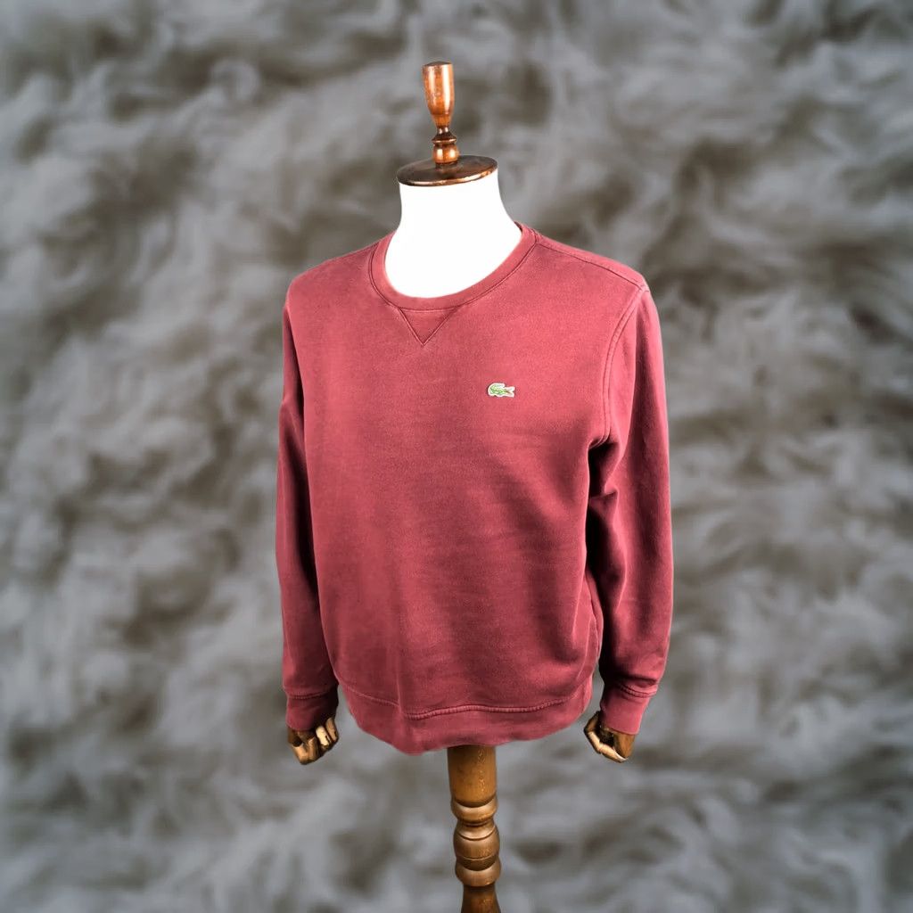 Lacoste Lacoste Sport Sweatshirt Men XL Burgundy Cotton Jersey Logo Embroidered Crew Neck Pullover Regular Size XL Vacation Classic Style Size US XL / EU 56 / 4 - 1 Thumbnail
