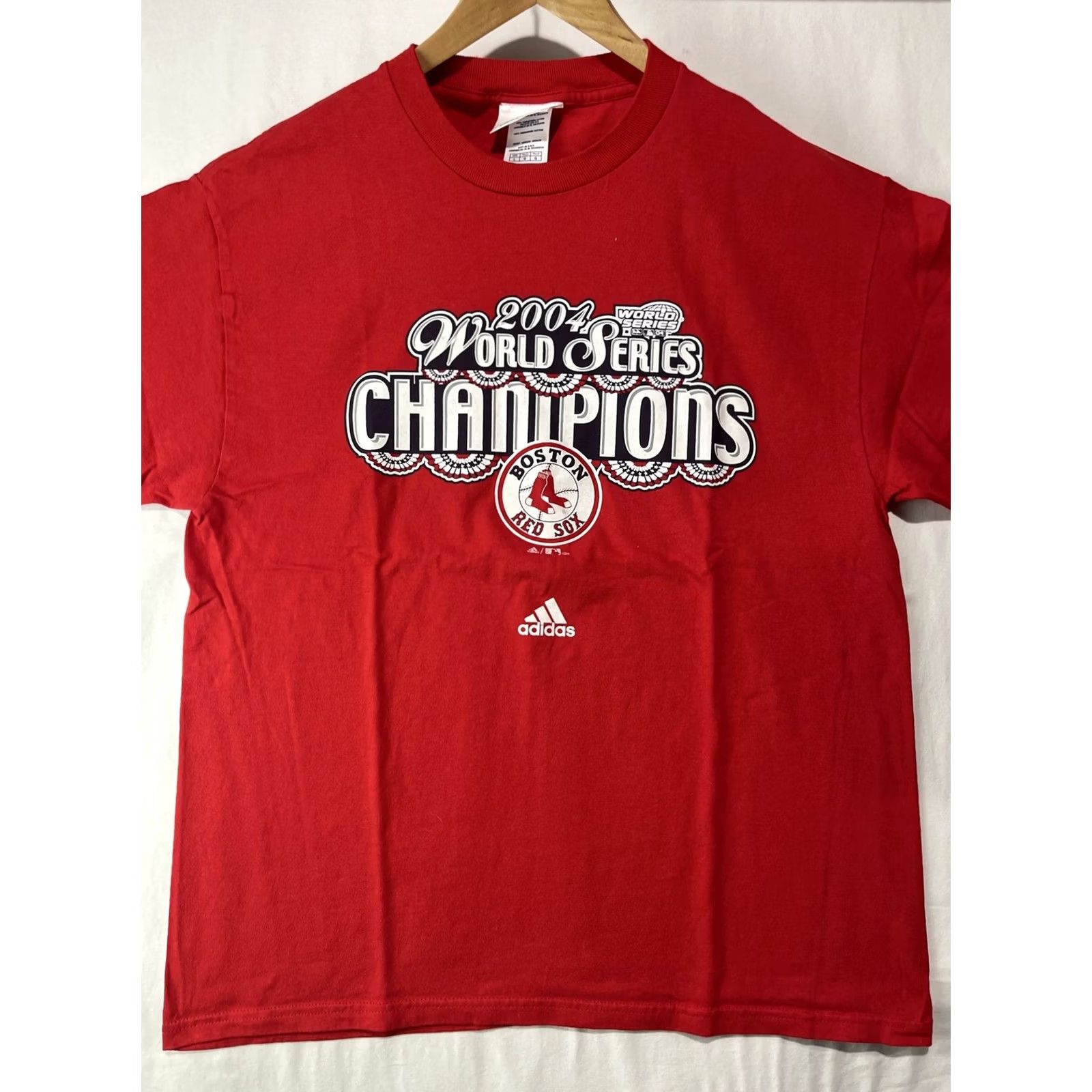 Adidas Adidas Boston Red Sox 2004 MLB World Series Champions T-Shirt Adult Large Red Shirt Men Logo Graphic Print Baseball-MLB World Series 2004 Size US L / EU 52-54 / 3 - 2 Thumbnail