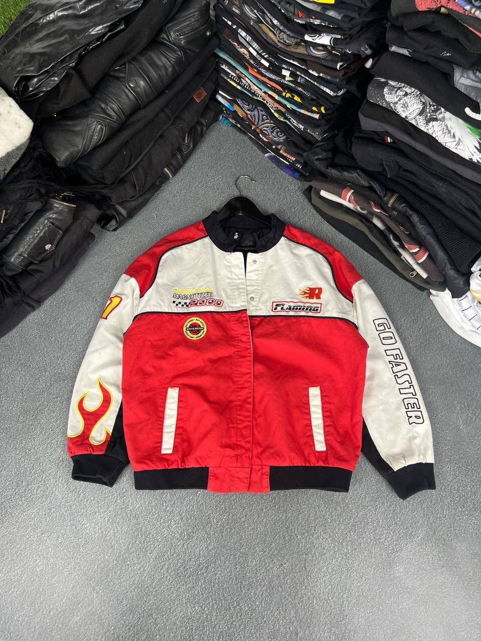 Hysteric Glamour Vintage Racing Fire Logo Y2K Bomber Jacket Size US M / EU 48-50 / 2 - 1 Thumbnail