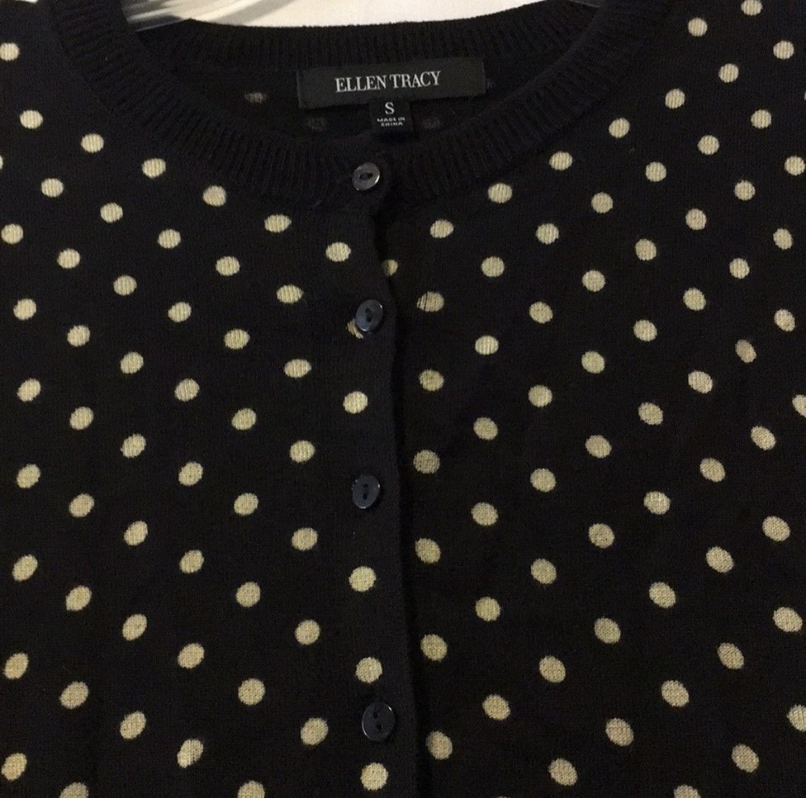 Ellen Tracy Ellen Tracy Black and White Polka Dot Sweater Size S / US 4 / IT 40 - 3 Thumbnail