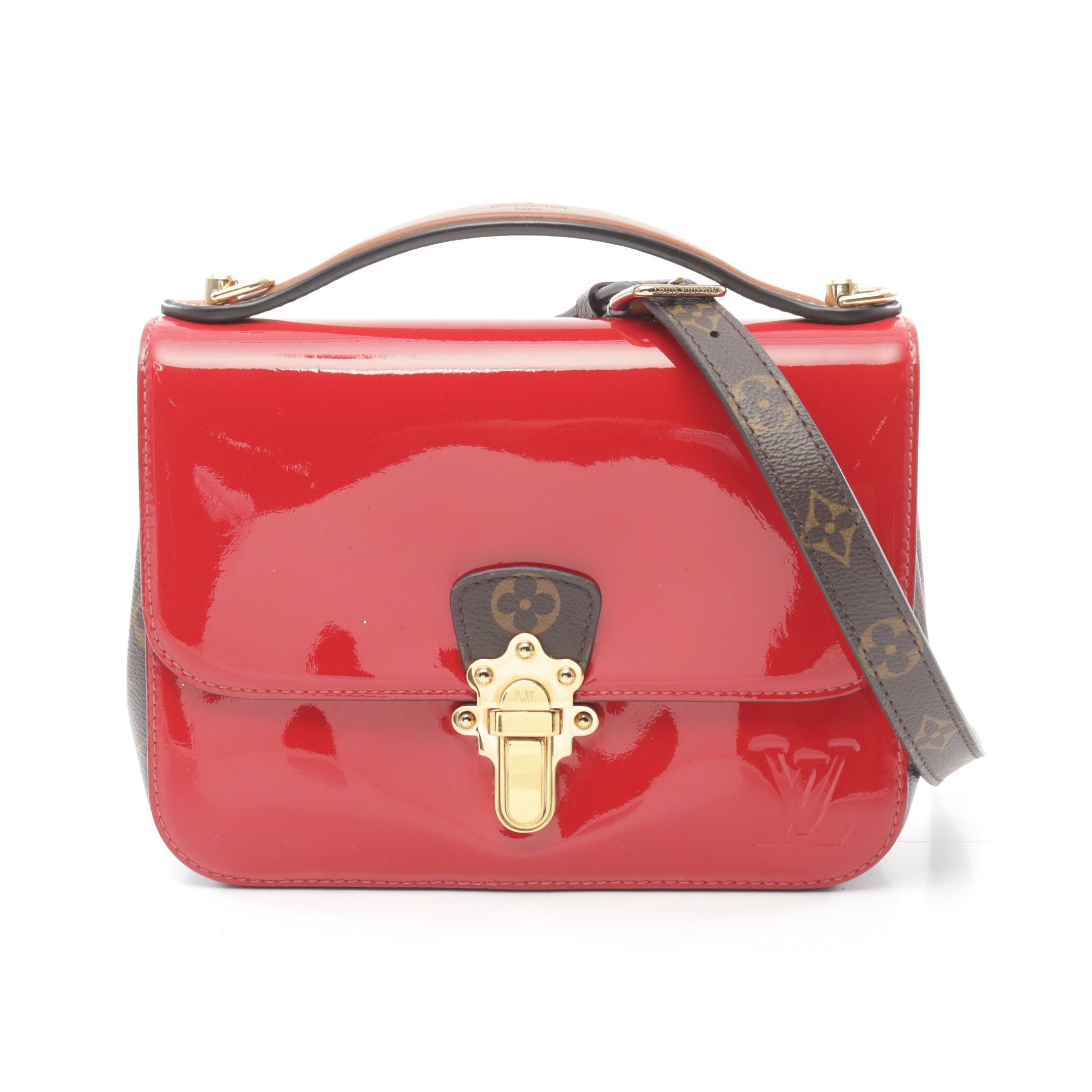 Louis Vuitton Louis Vuitton Cherry Wood Bb Scarlet Handbag Leather Red Brown Size ONE SIZE - 1 Thumbnail