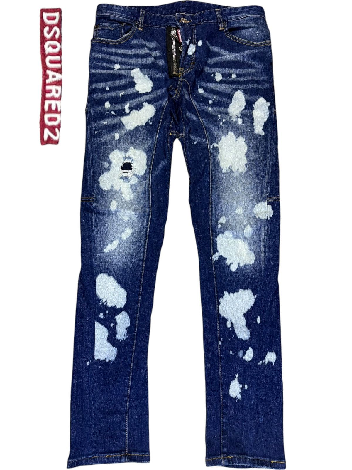 Dsquared2 Vintage Dsquared Bleached Acid Wash Distressed Jeans Size US 33 - 1 Thumbnail