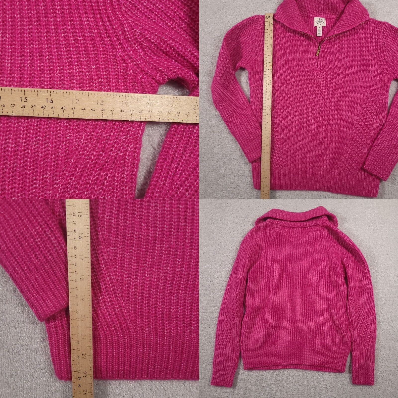 Vintage St. John's Bay 1/4 Zip Knit Sweater Women's Small Pink Soft Ribbed Crochet Shirt Pullover Womens Small Pink 1/4 Zip Knit Sweater Size S / US 4 / IT 40 - 8 Thumbnail