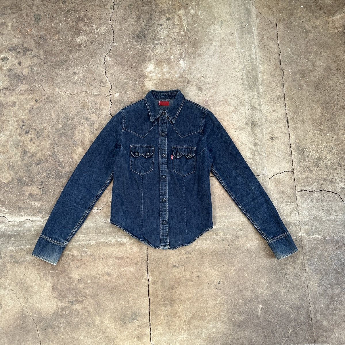 Levi's × Levi's Vintage Clothing × Vintage Vintage Levis Red Tab Girls Denim Button Ups Shirt Size M / US 6-8 / IT 42-44 - 1 Thumbnail