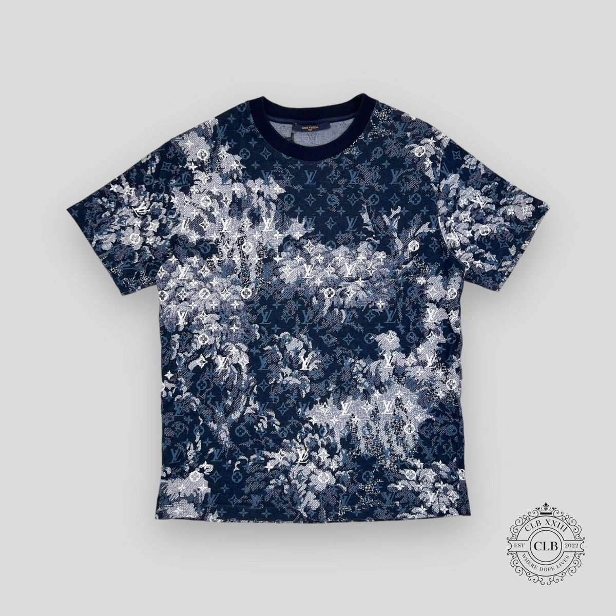 Louis Vuitton Blue Gobelin/tapestry Floral Monogram T-shirt - Rare