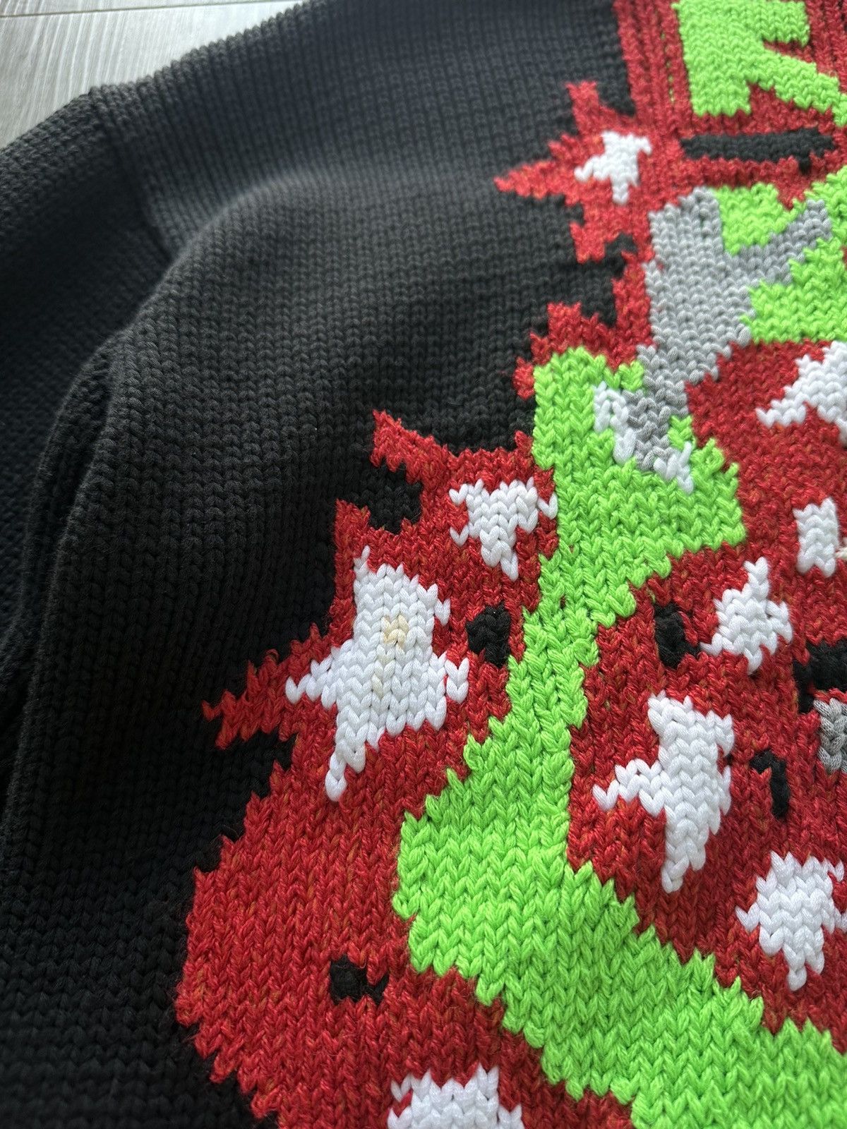 Off-White OFF-WHITE Intarsia Motif Zipped Cardigan Black/Multi Size US L / EU 52-54 / 3 - 3 Thumbnail