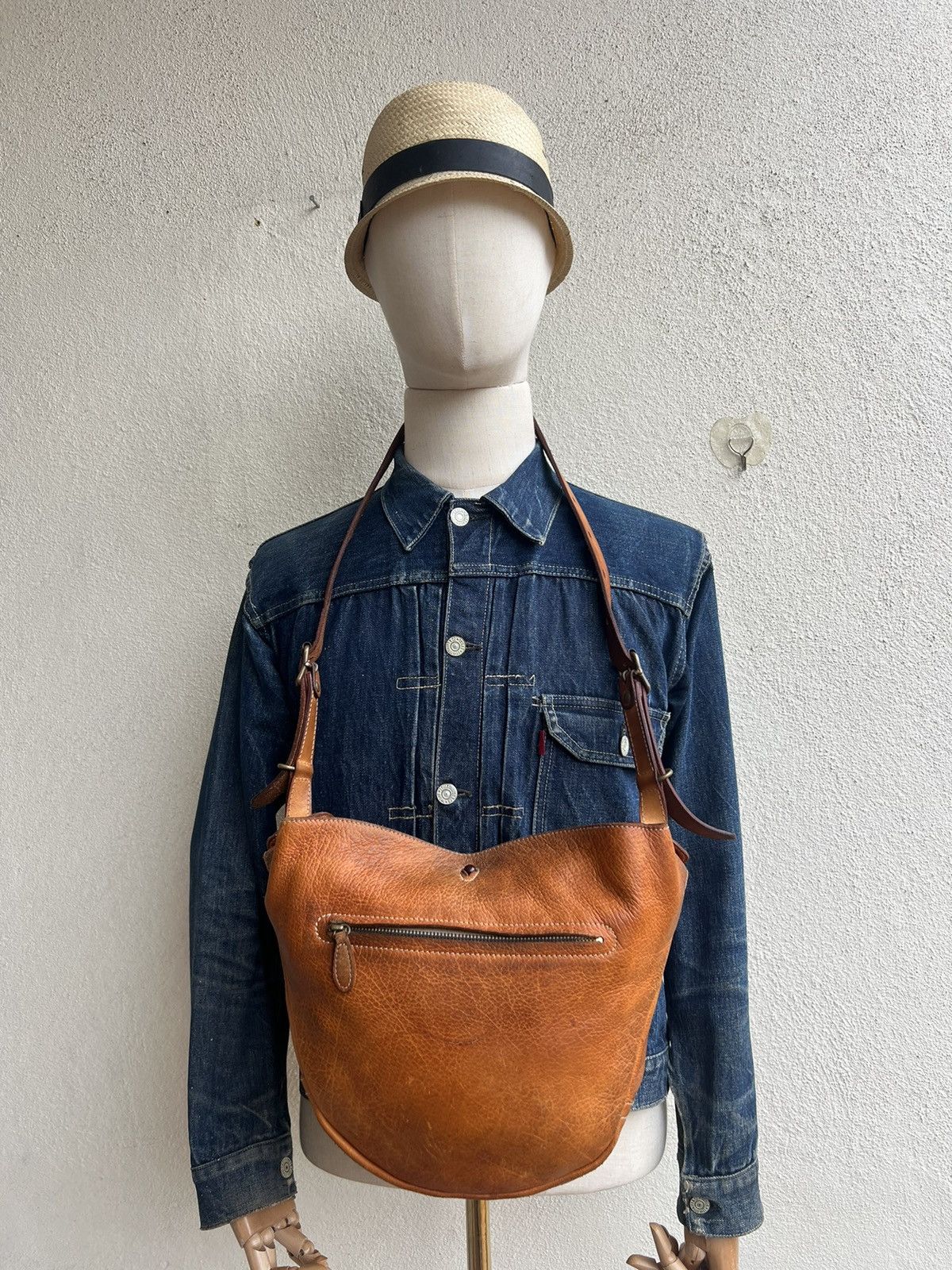 Leather Trashed Style Craft Japan Distress Muddy Patina Leather Bag Size ONE SIZE - 7 Thumbnail