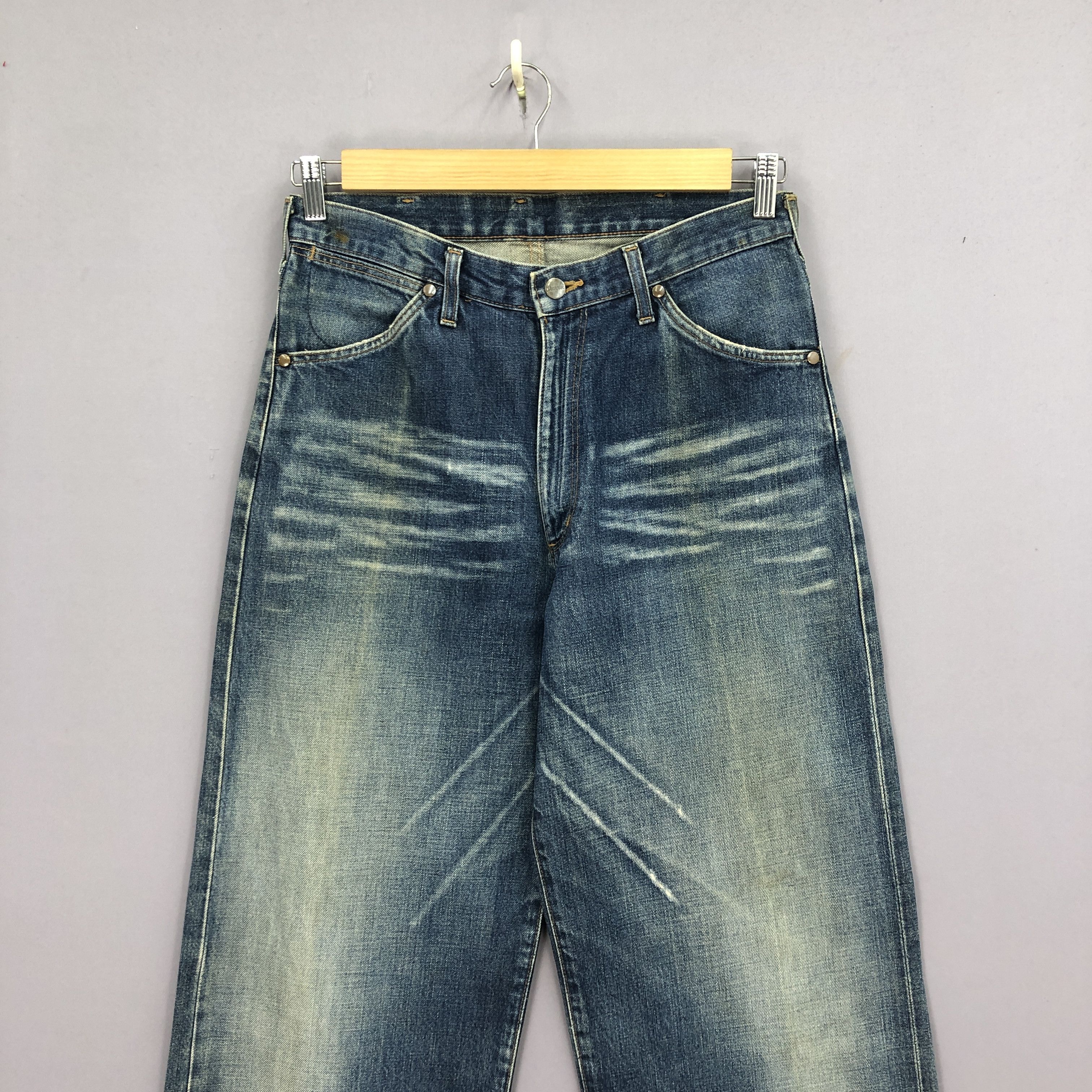 Wrangler Vintage Wrangler Selvedge Jeans Faded Ripped Denim GF30245 Size US 30 / EU 46 - 3 Thumbnail