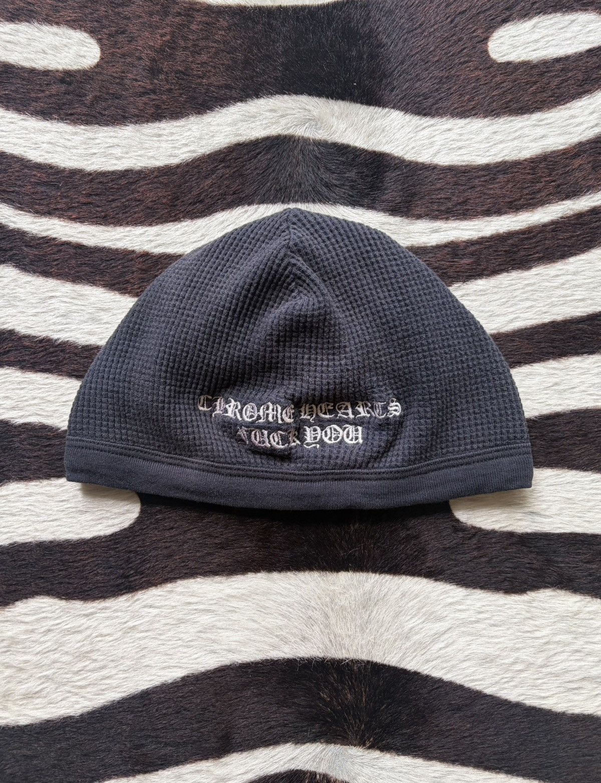Chrome Hearts Chrome Hearts “Fuck You” Embroidered Thermal Beanie