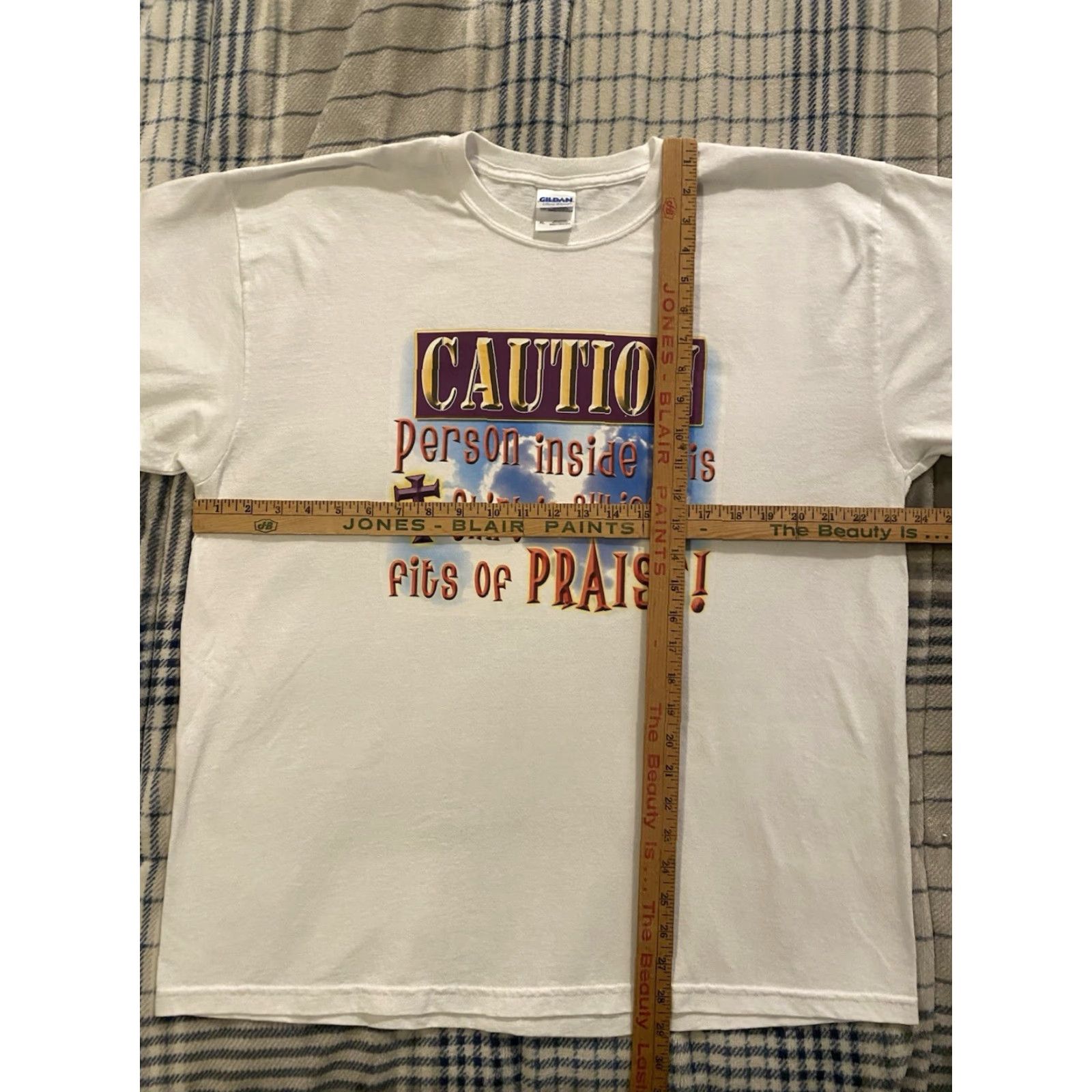 Gildan VINTAGE Gildan T-Shirt Men XL White 90s Jesus Graphic Print Crew Neck Short Sleeve T-Shirt Size US XL / EU 56 / 4 - 5 Thumbnail
