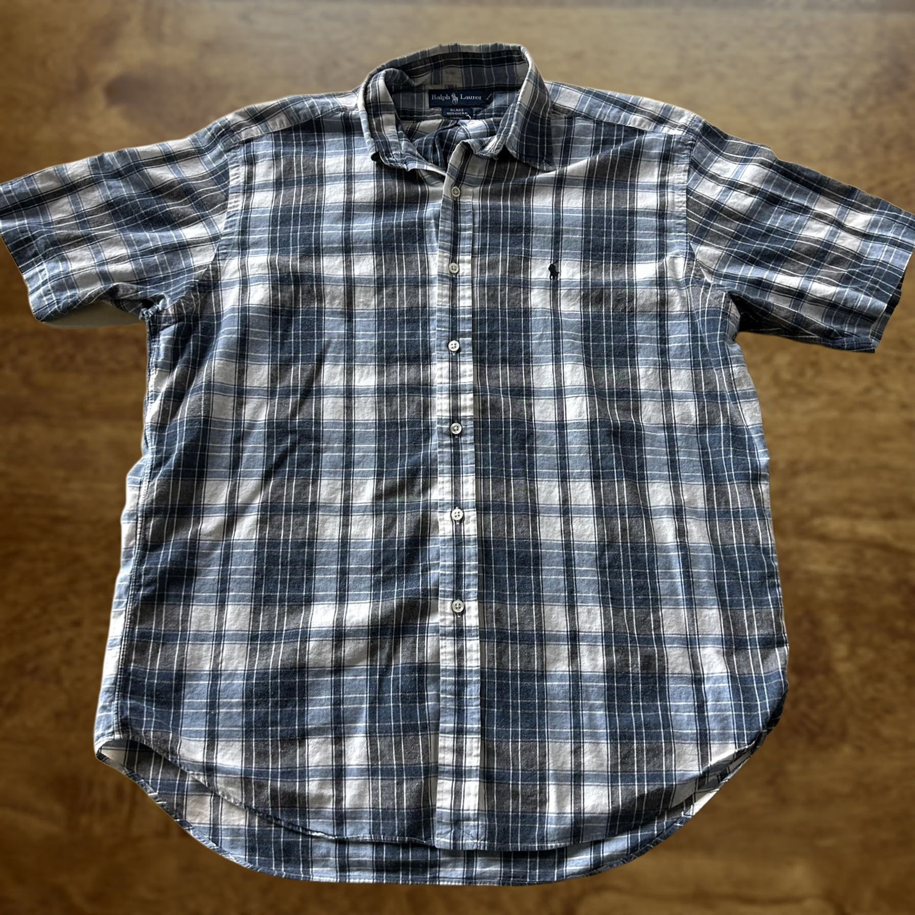 Ralph Lauren Ralph Lauren Shirt Mens Large Blue Plaid Short Sleeve Button Up Blake Cotton Shirt Size US L / EU 52-54 / 3 - 1 Thumbnail
