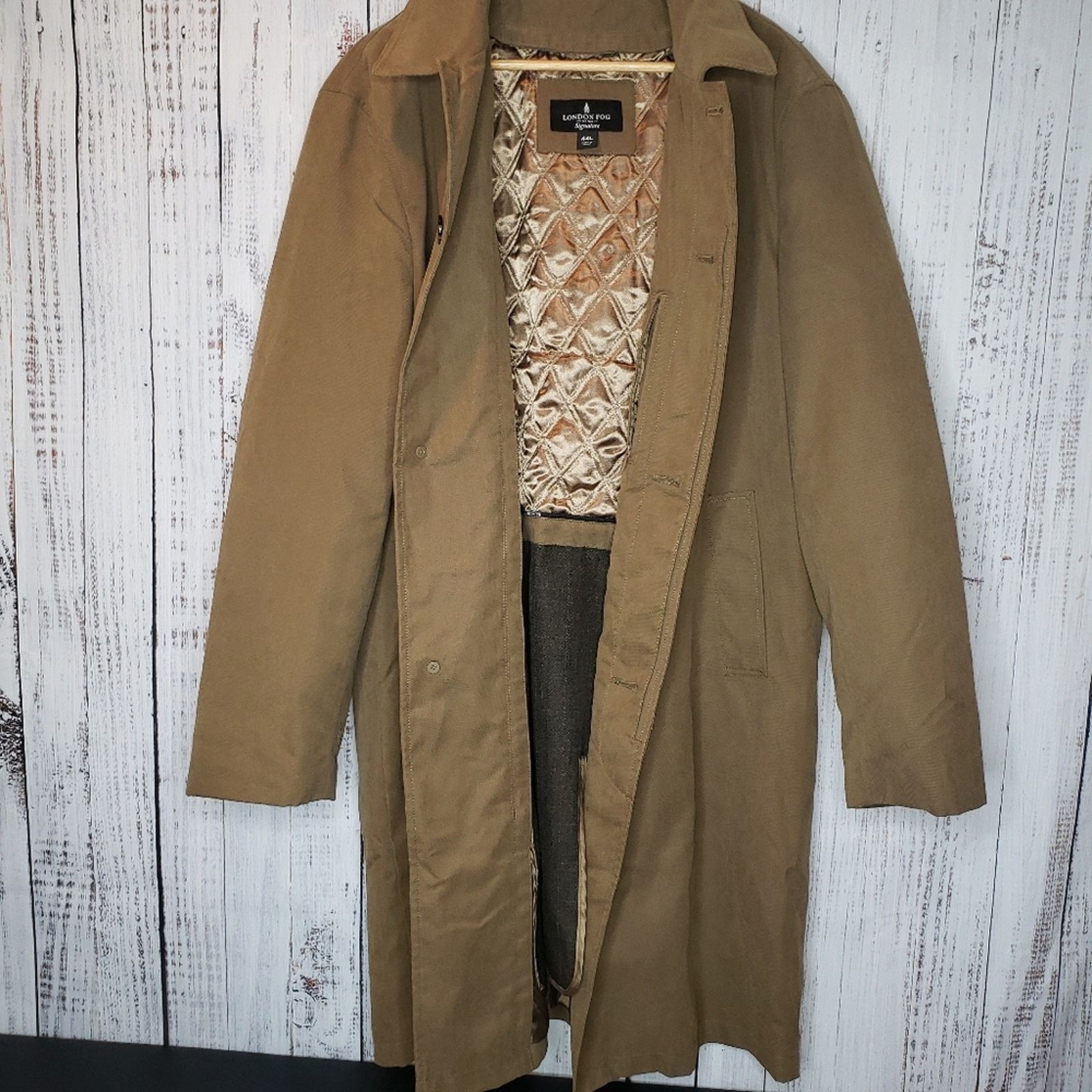 Men's Durham London Fog Trench/Rain Coat Sz 44L