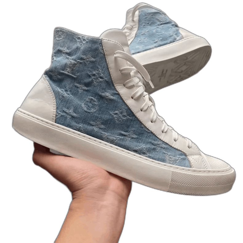Louis Vuitton LV Tattoo Denim High-Top Sneakers Size 9 Size US 9 / EU 42 - 1 Thumbnail