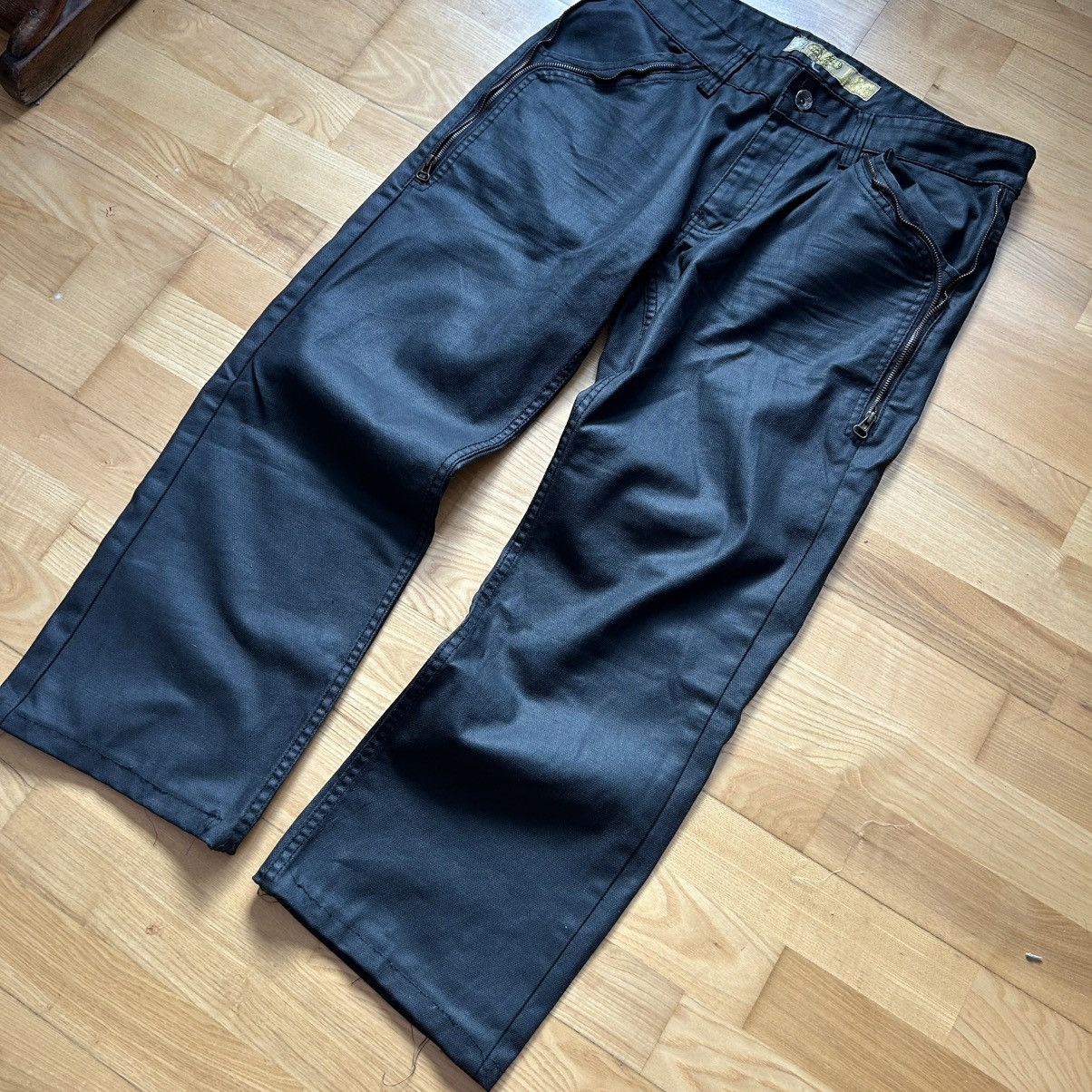 If Six Was Nine × Japanese Brand × Le Grande Bleu (L.G.B.) Vintage black japanese waxed denim with zippers Size US 36 / EU 52 - 5 Thumbnail