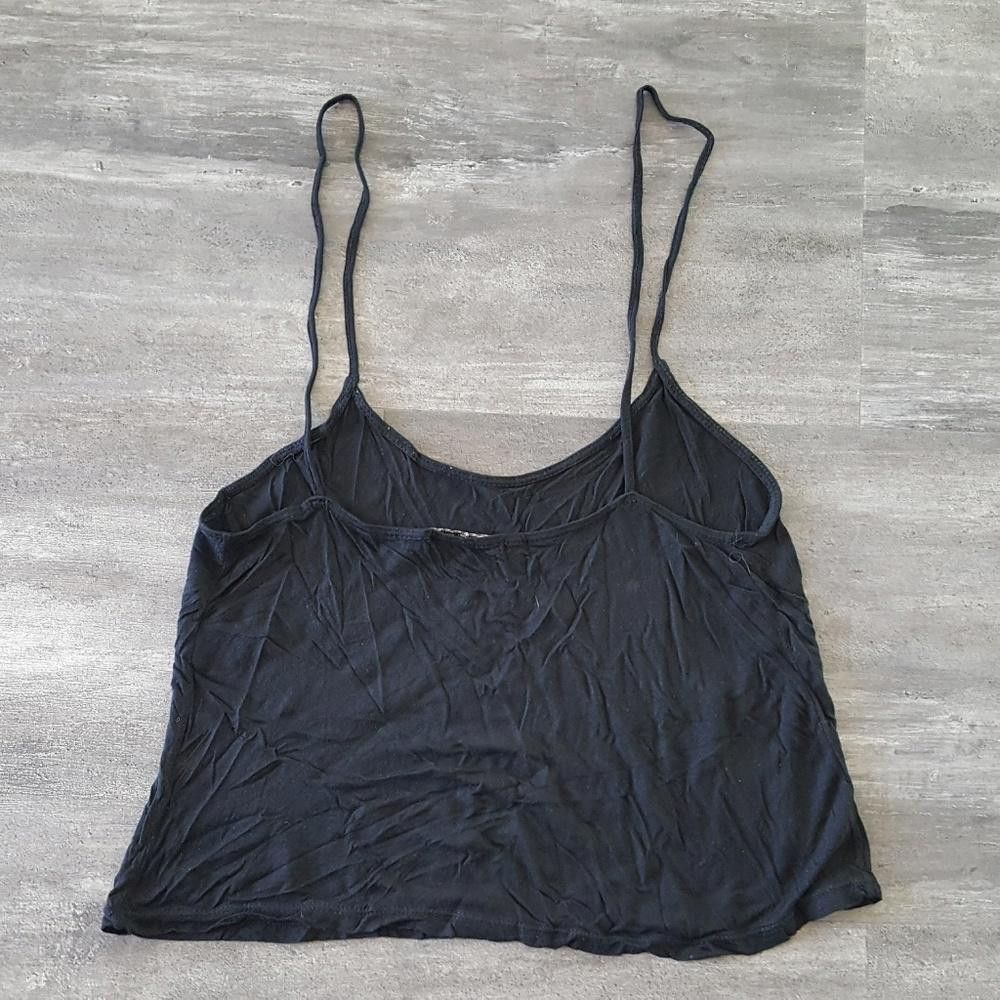 Designer Black Basic Melville Flowy Cropped Cami Size ONE SIZE - 2 Thumbnail