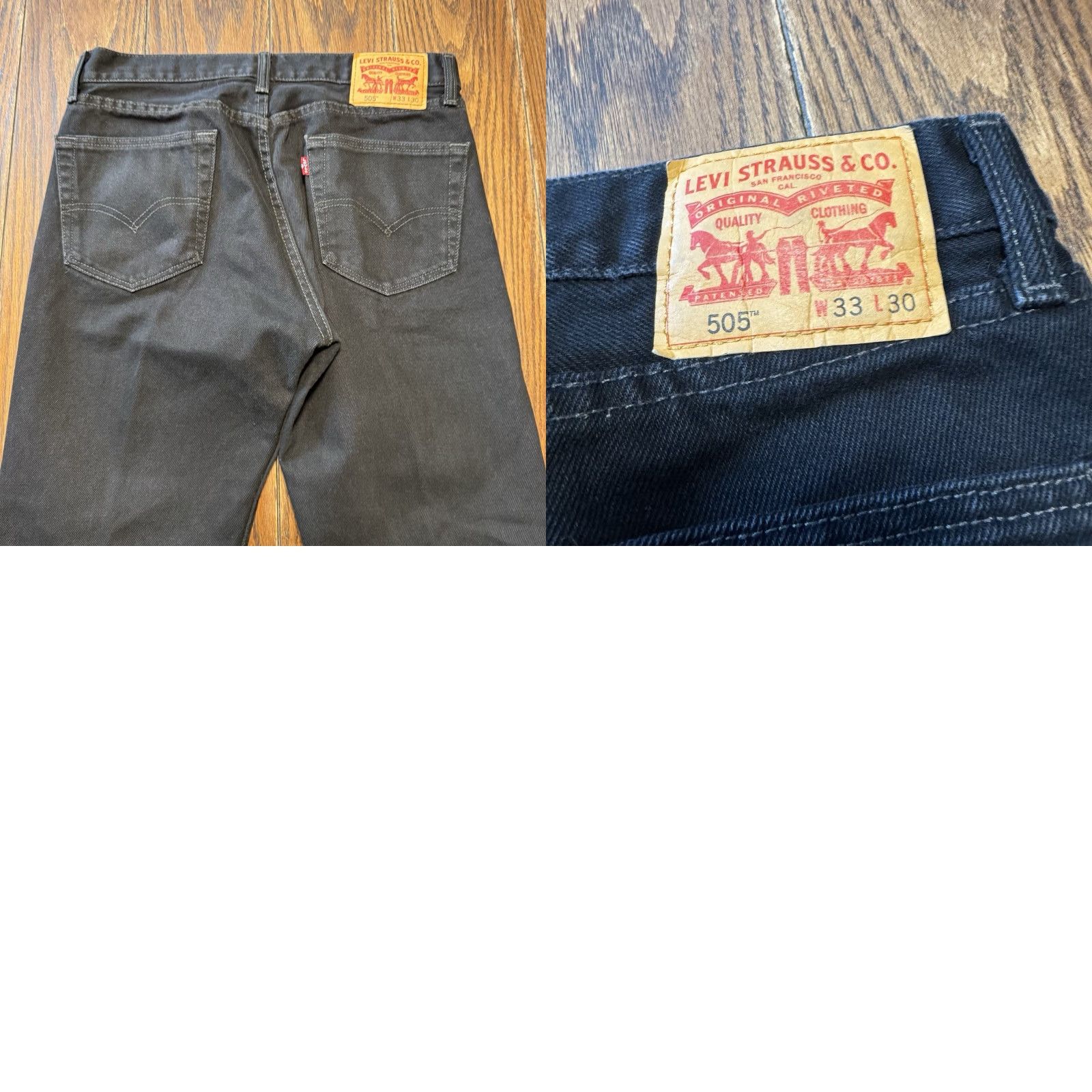 Levi's Levi's 505 Jeans Mens Regular Fit Denim Black 33x30 Size US 33 - 8 Thumbnail