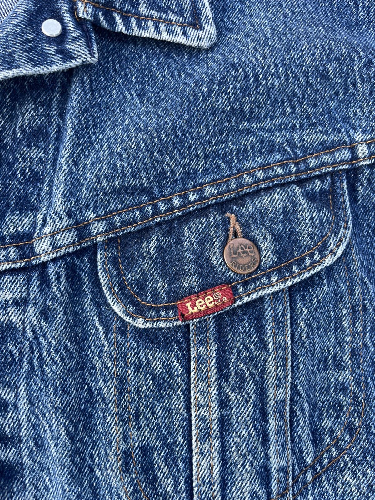 Lee Vintage Lee Riders Denim Jean Jacket Trucker 80's Made USA Size US L / EU 52-54 / 3 - 3 Thumbnail