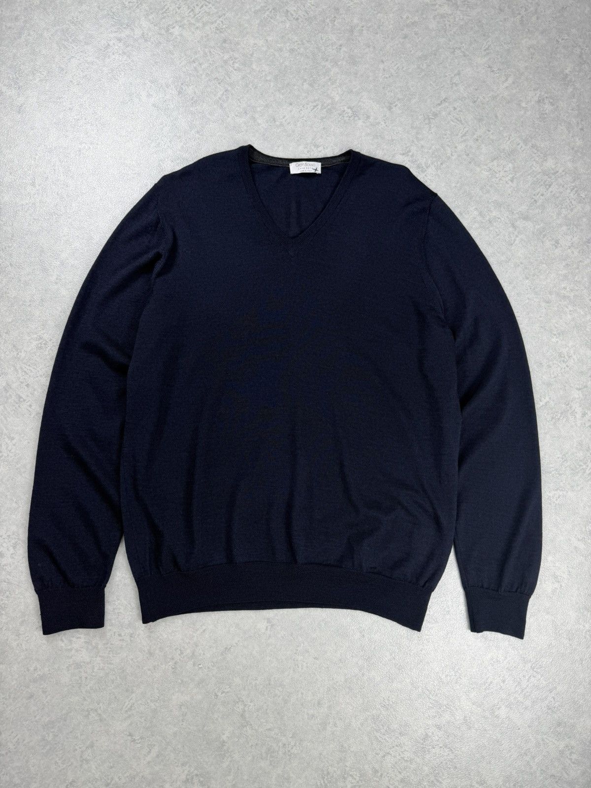 Gran Sasso Gran Sasso Wool/Silk V-Neck Knit Sweater Men’s Size L Size US L / EU 52-54 / 3 - 1 Thumbnail