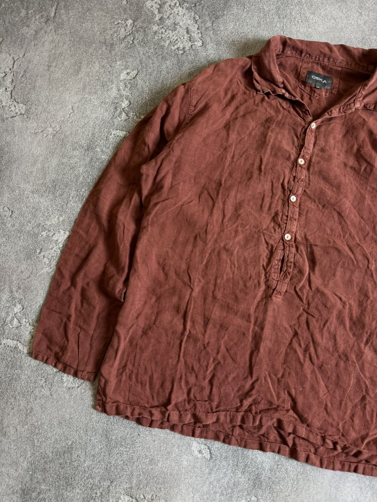 Linea Naturale Oska 4/size button up shirts long sleeve retro top dress Size US XL / EU 56 / 4 - 10 Thumbnail