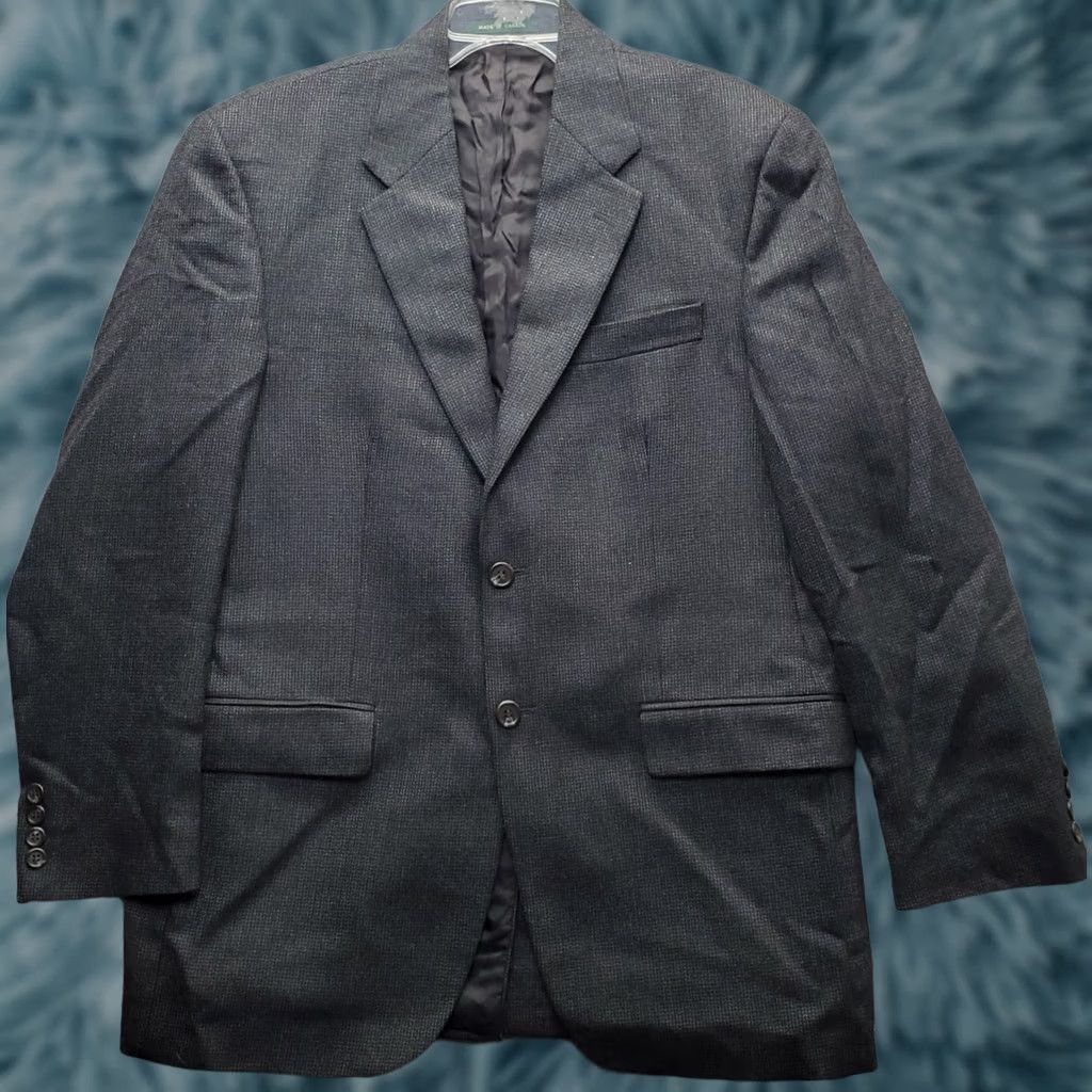 Ralph Lauren Ralph Lauren Blazer Jacket Mens Black Wool Notch Lapel Single-Breasted 2 Button - 44 - Chest 21" - Length 30.75" - Vintage: No - Regular Fit - Mens Size 44R - 1 Thumbnail