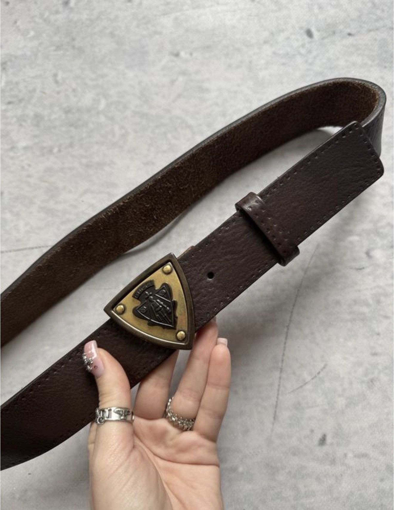 Gucci GUCCI Frida Giannini 2007 Shield Buckle Leather Belt Demna Size ONE SIZE - 4 Thumbnail