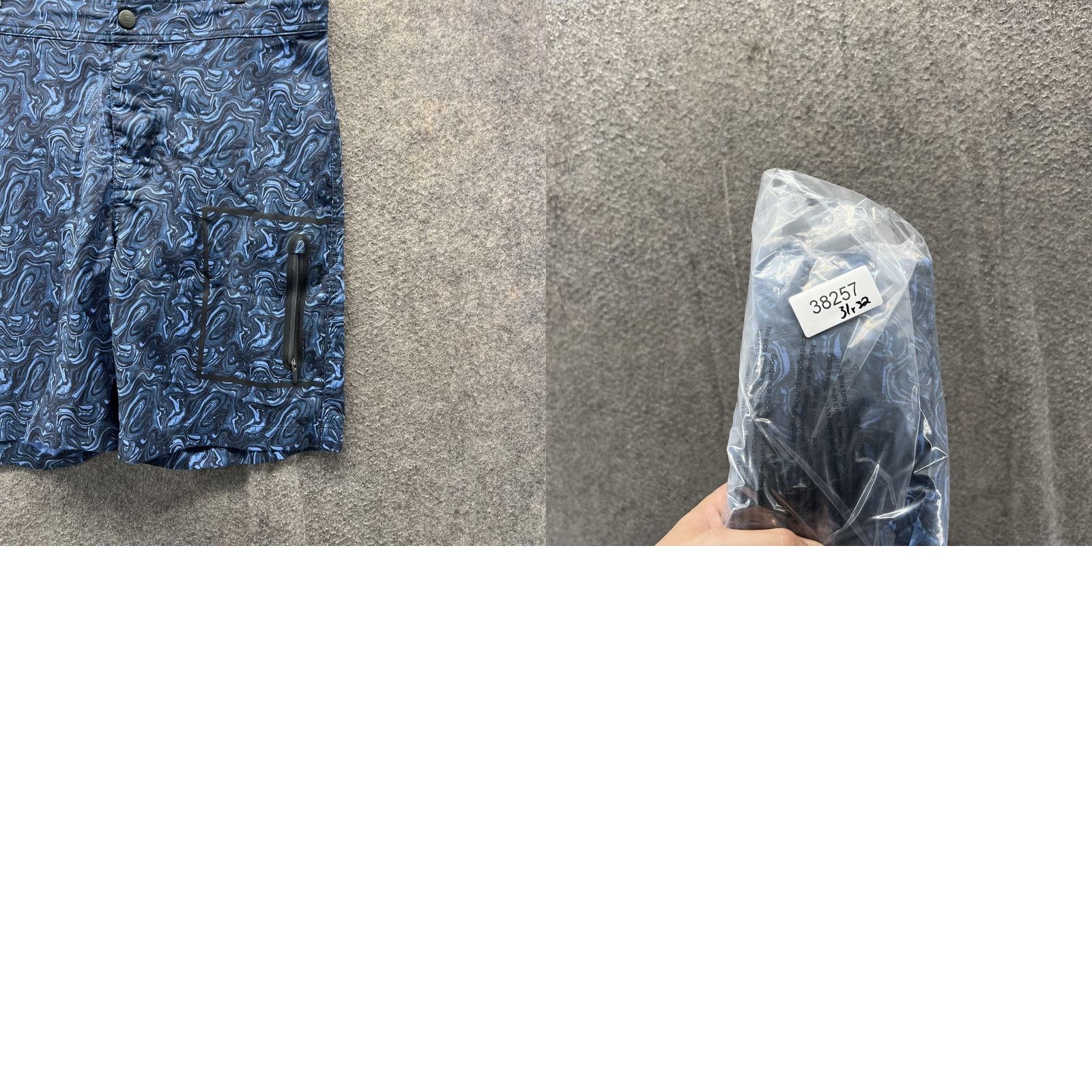Vintage Mack Weldon Shorts Mens 32 Blue Marble Swim Trunks Zip Boardshort Hybrid Mens Size US 32 / EU 48 - 8 Thumbnail
