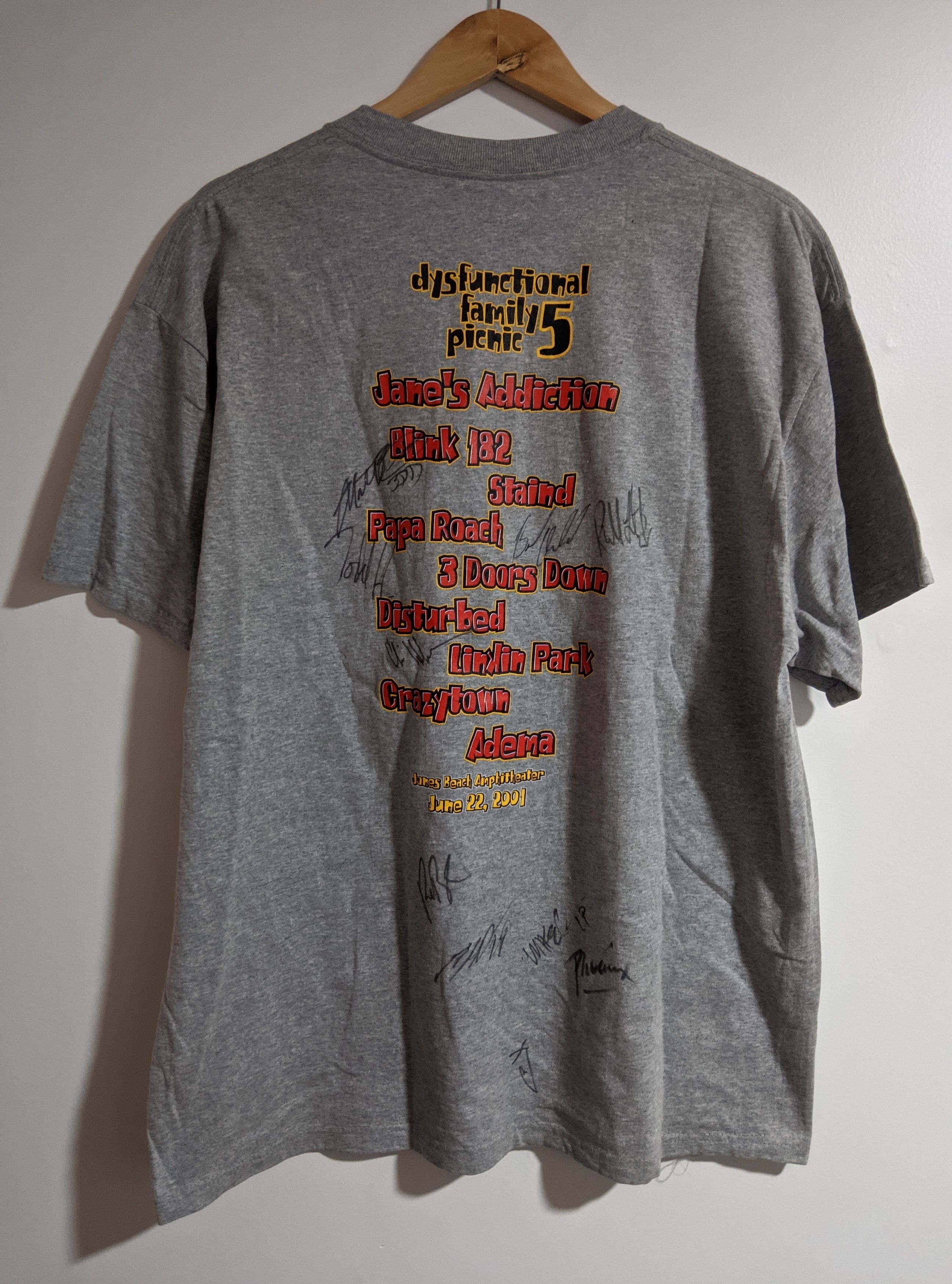 image of Band Tees x Vintage VTG 2001 Blink Janes Addiction Linkin Park Papá Roach in Grey, Men's (Size XL)