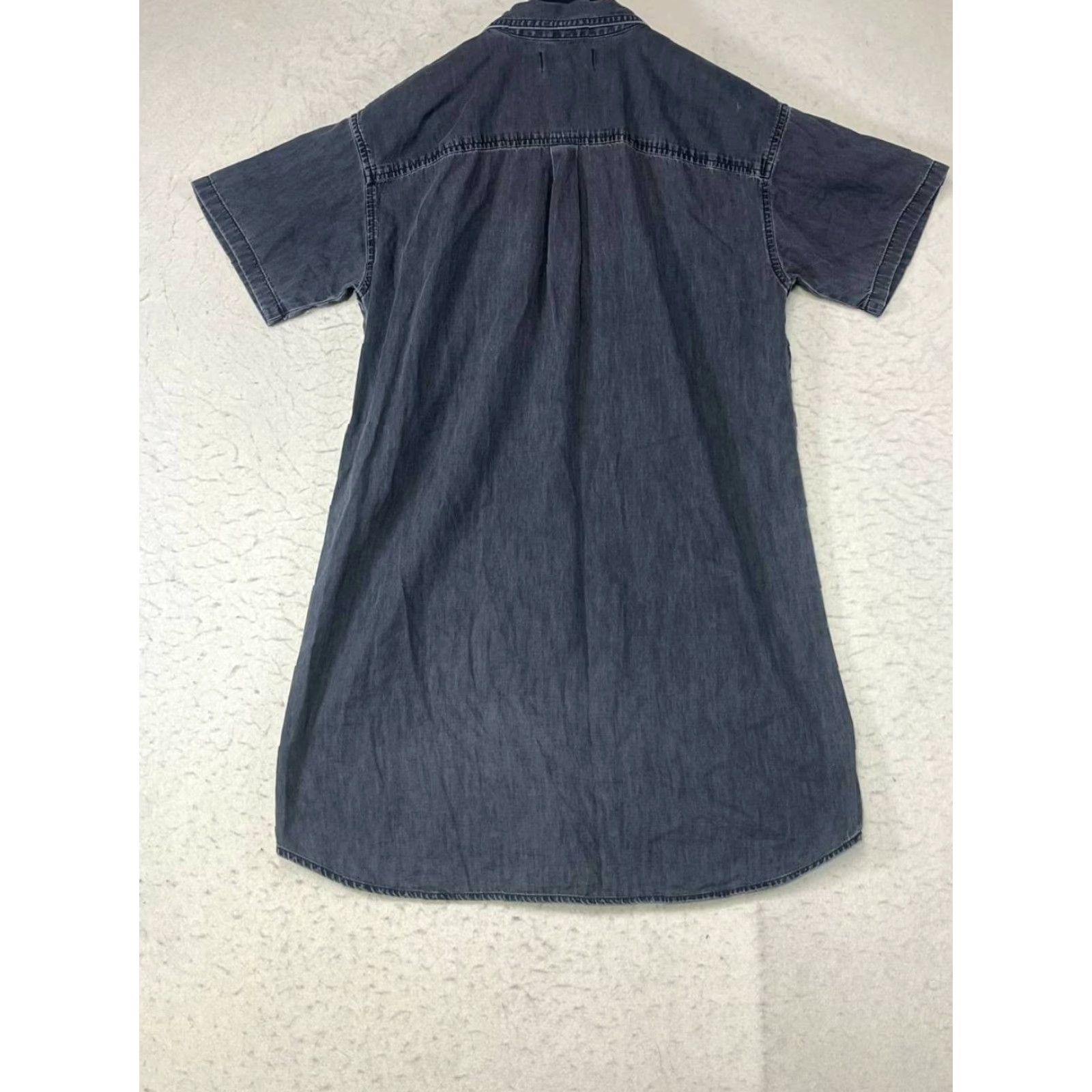 Madewell Madewell Dress Denim Dress Small Shift Shirt Dress Pockets Front Button Collared Solid Faded Black Women Size S / US 4 / IT 40 - 2 Thumbnail