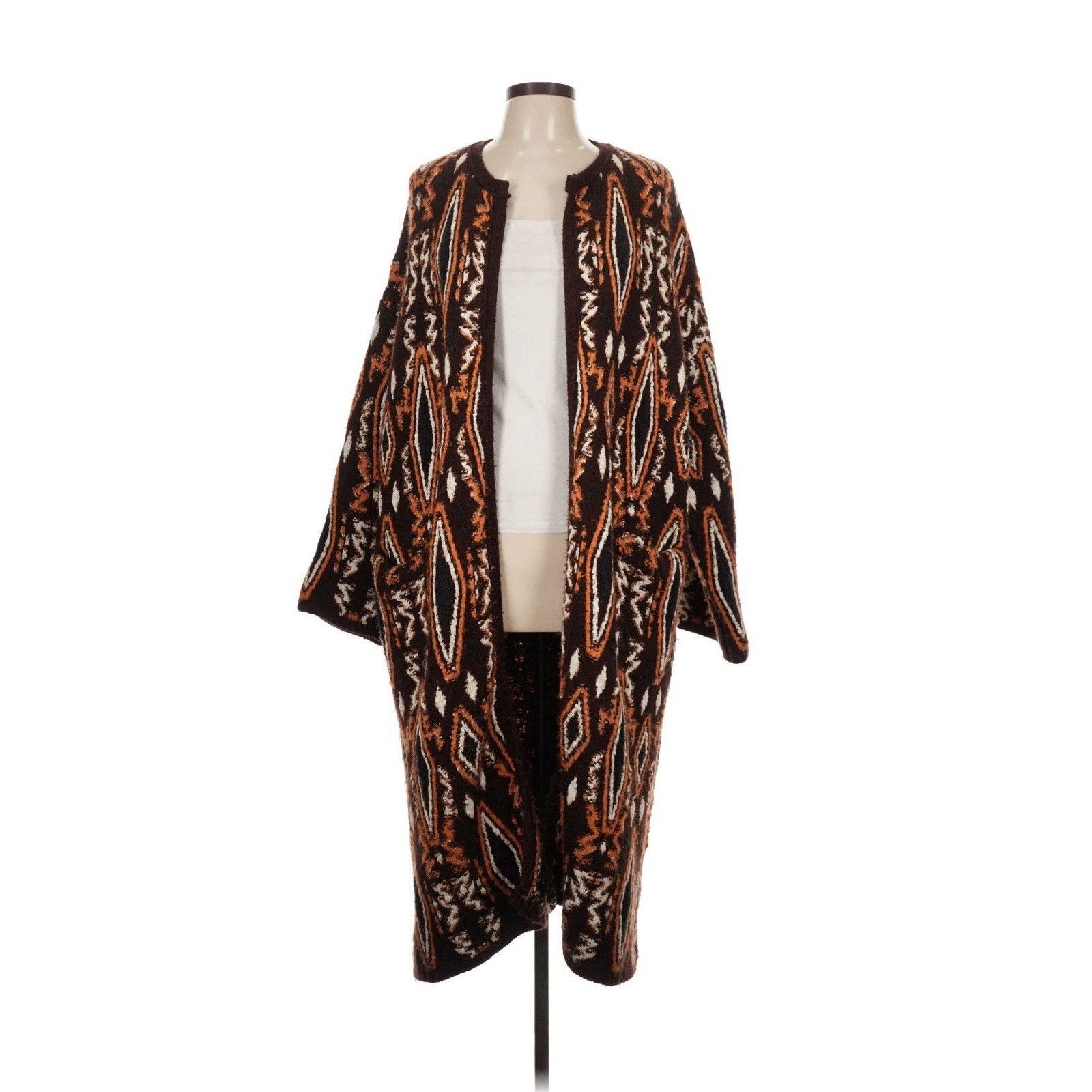 Zara Zara Geometric Jacquard Long Cardigan Coat Boho Duster M Size M / US 6-8 / IT 42-44 - 2 Thumbnail