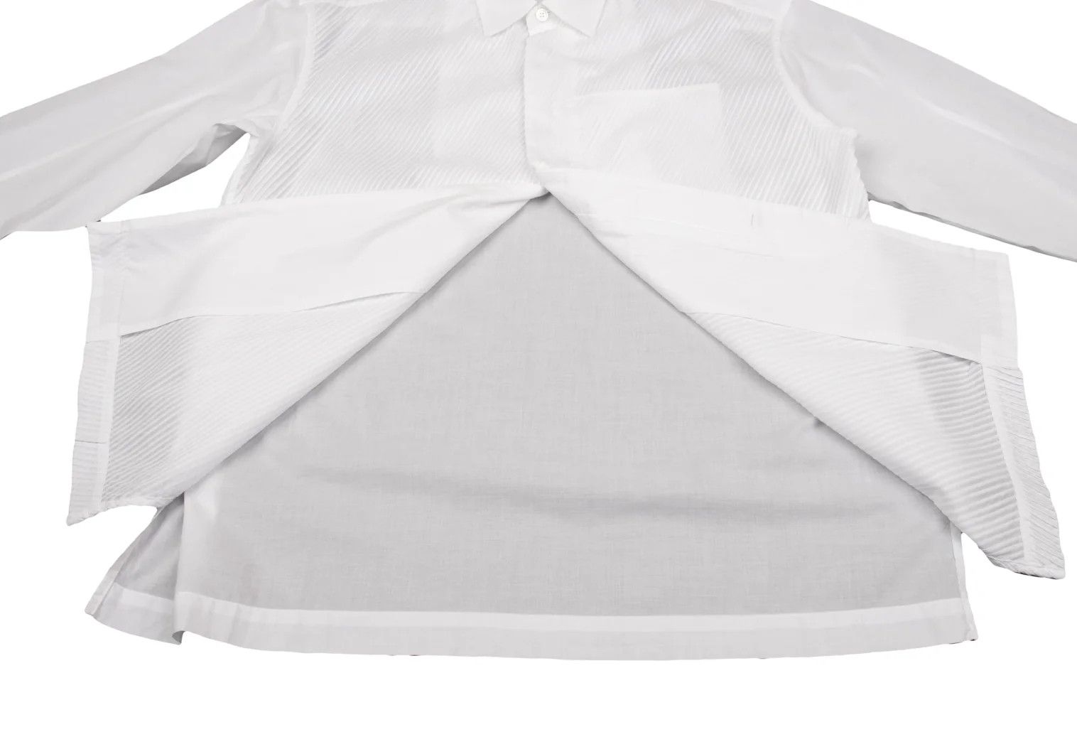 Issey Miyake Front Bias Pleats Design Long Sleeve Shirt in White Size US S / EU 44-46 / 1 - 13 Thumbnail