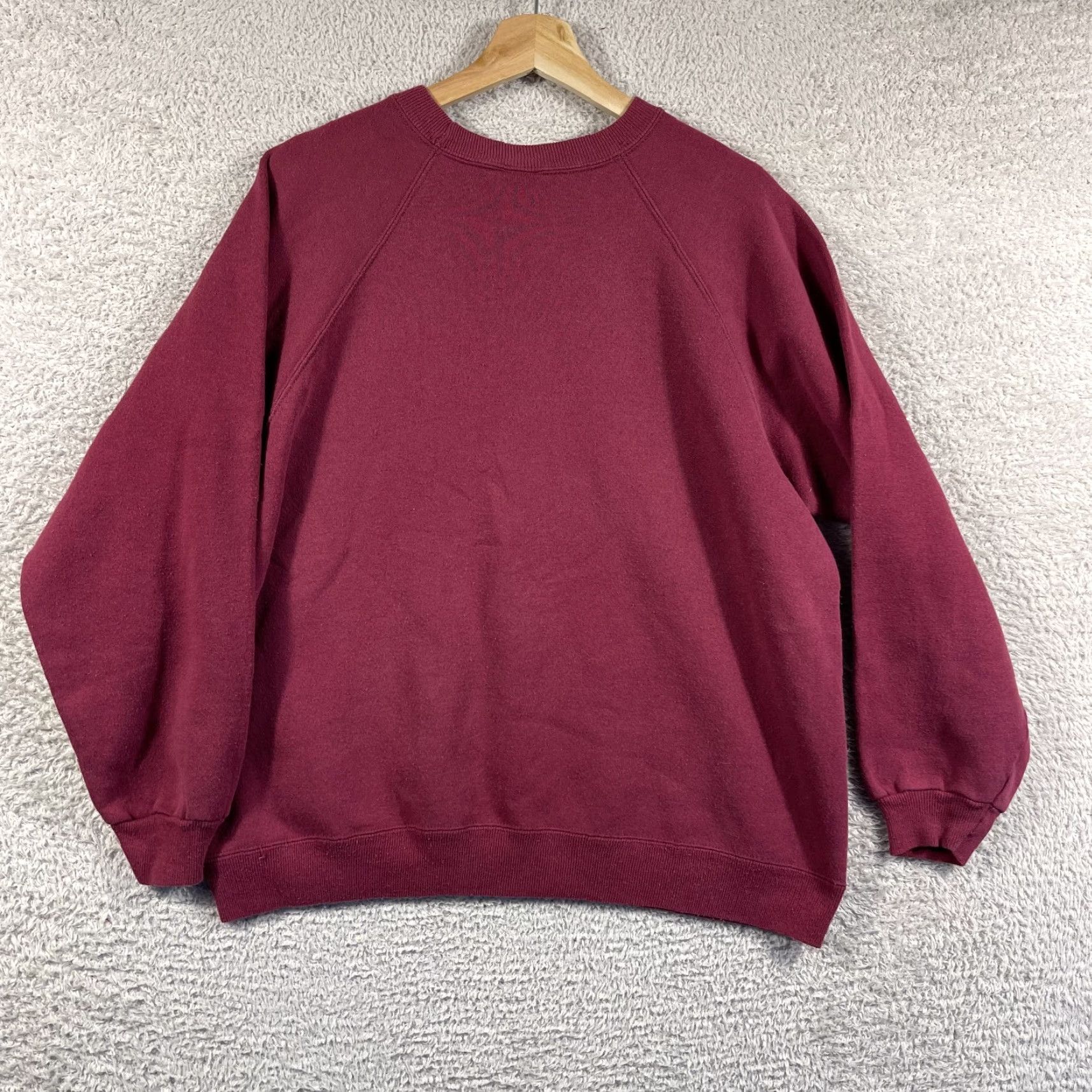 Hanes VINTAGE Hanes Sweatshirt Crewneck Raglan Women XL Red Burgundy 90s Y2K Crew Neck Pullover Activewear Women Size XL / US 12-14 / IT 48-50 - 2 Thumbnail