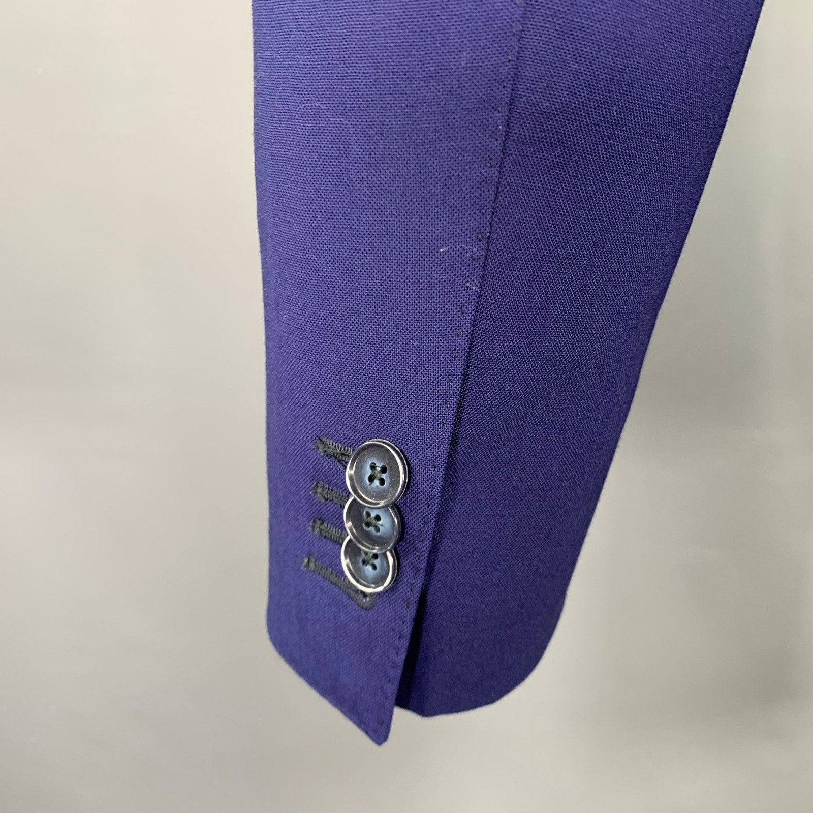 Other MAGARI Size 40 Blue Virgin Wool Notch Lapel Sport Coat Size 40S - 4 Thumbnail
