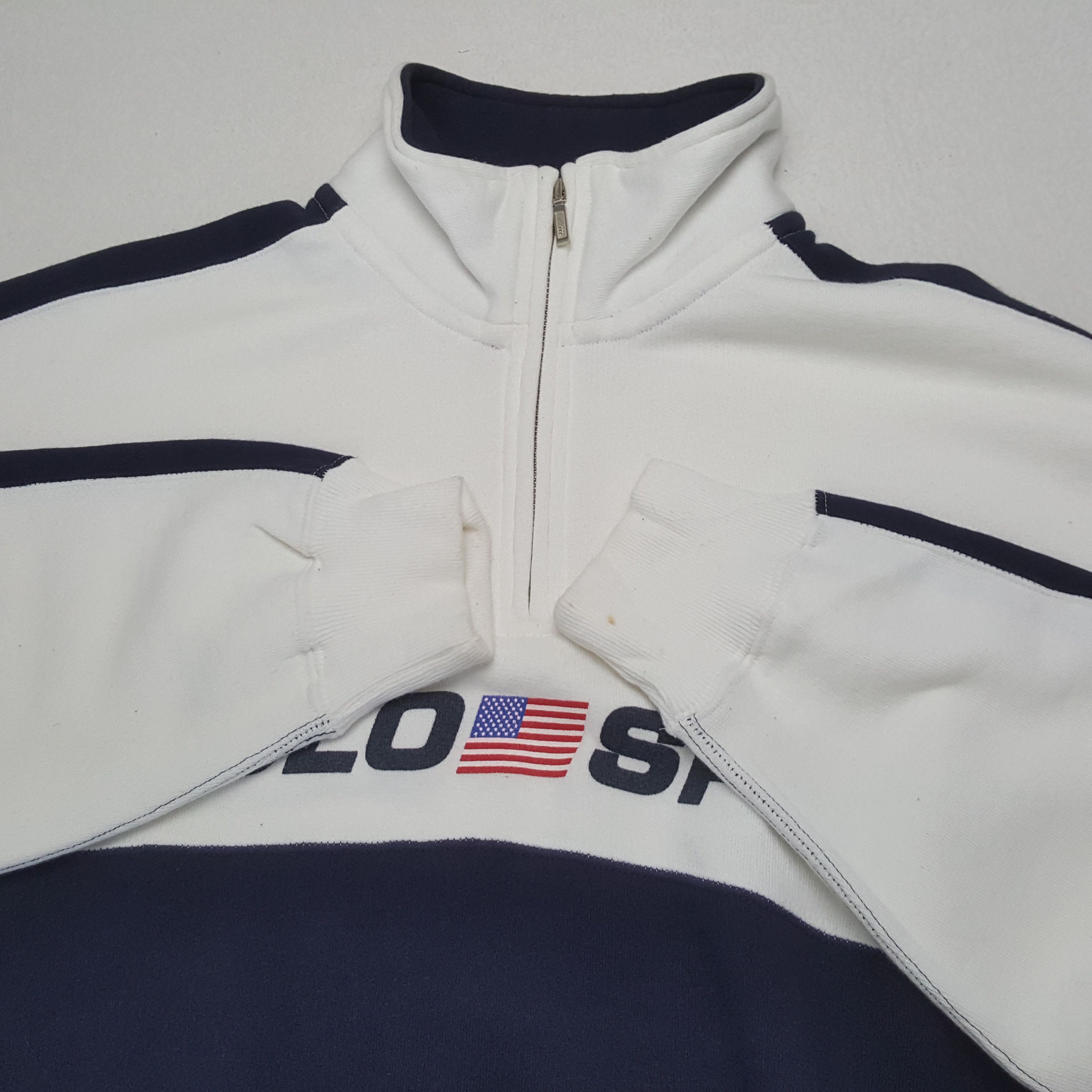Polo Ralph Lauren × Vintage Polo Sport Ralph Lauren Fashion Half Zipper Sweatshirt Size US XL / EU 56 / 4 - 4 Thumbnail