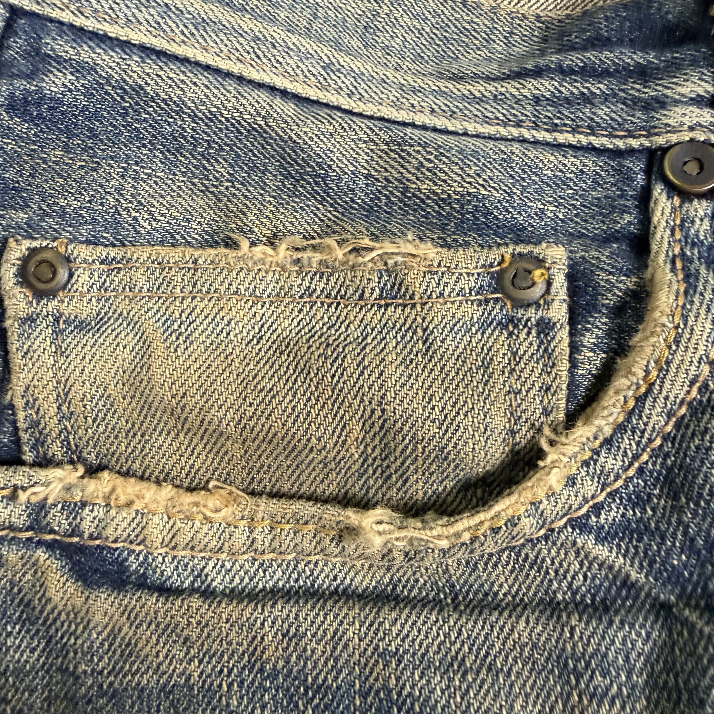 If Six Was Nine 🔥RARE🔥Denim Craft Japan Ripped Bootcut Selvedge Jeans Size US 32 / EU 48 - 6 Thumbnail