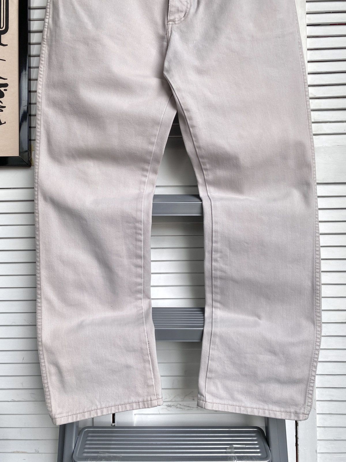 Vintage × Wrangler Vintage Wrangler Beige Denim Jeans Pants USA Leather Logo Size US 34 / EU 50 - 3 Thumbnail