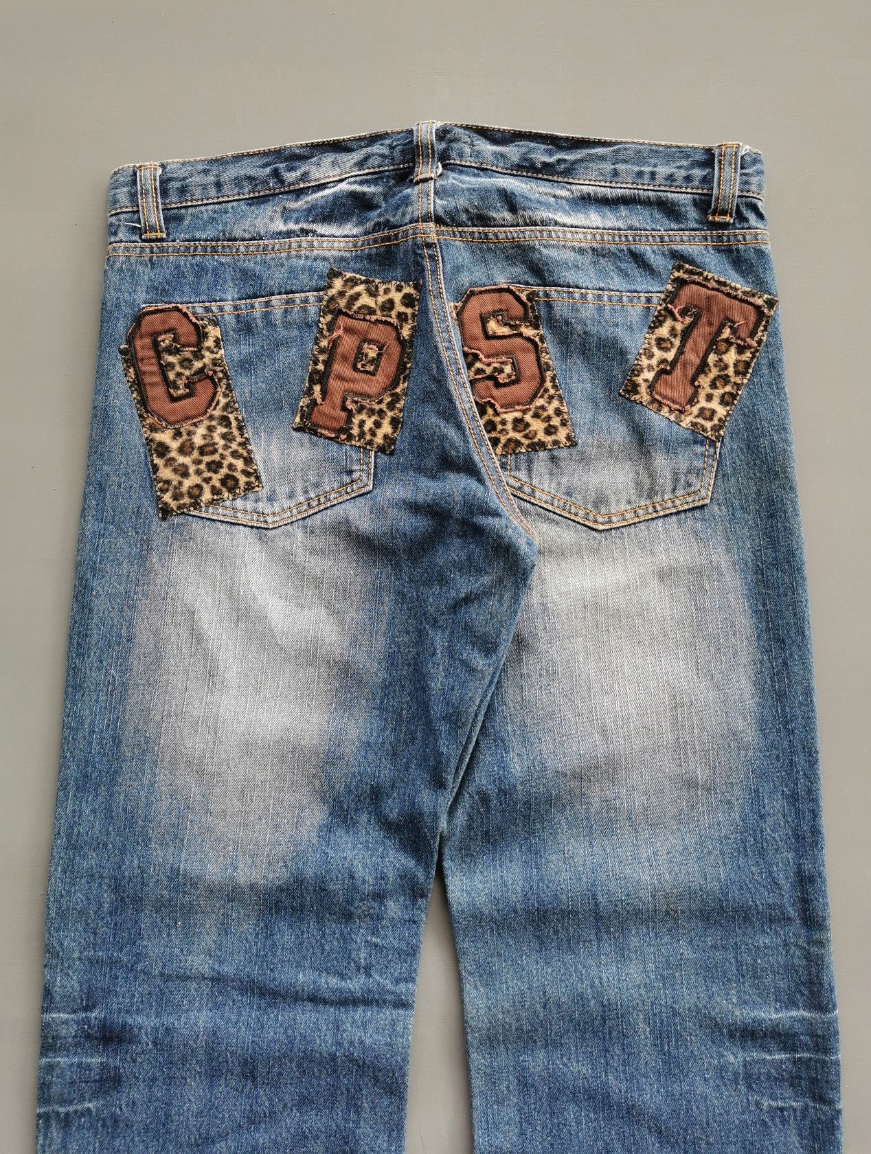 Japanese Brand Chip Clip Japan CPST Leopard Distressed Patchwork Denim Jean Size US 34 / EU 50 - 2 Thumbnail