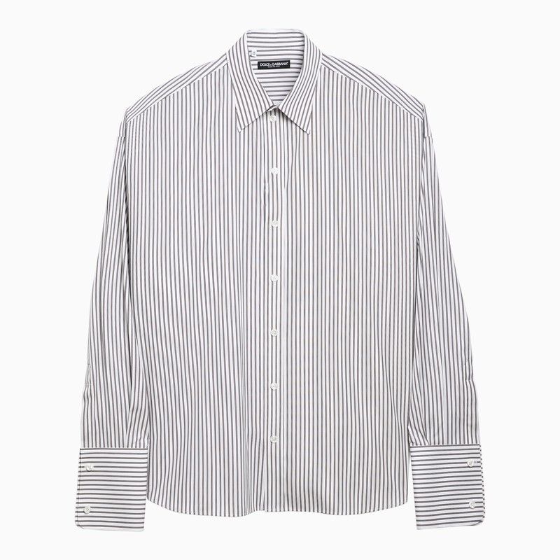 image of Dolce Gabbana Dolce&gabbana Striped Over Shirt In Poplin, Men's (Size Medium)