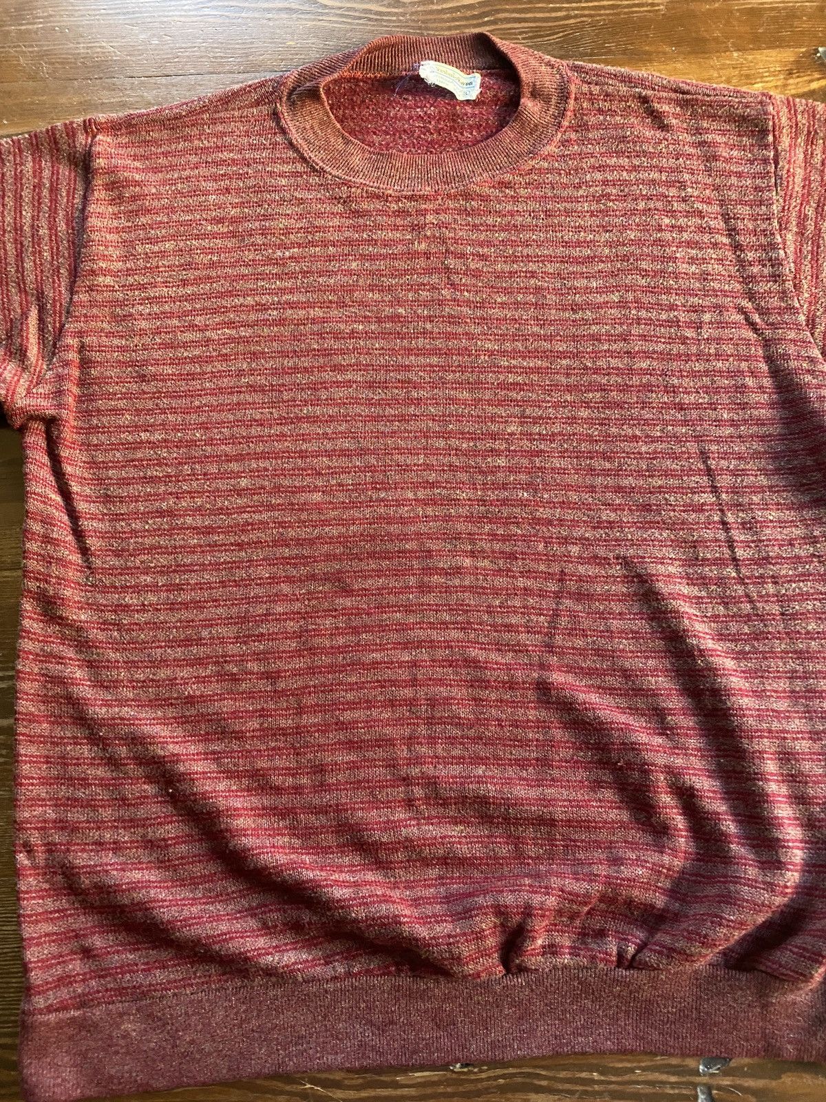 Vintage Vintage 60’s Creslon & Rayon Maroon Striped Knit Sweater Size US M / EU 48-50 / 2 - 4 Thumbnail