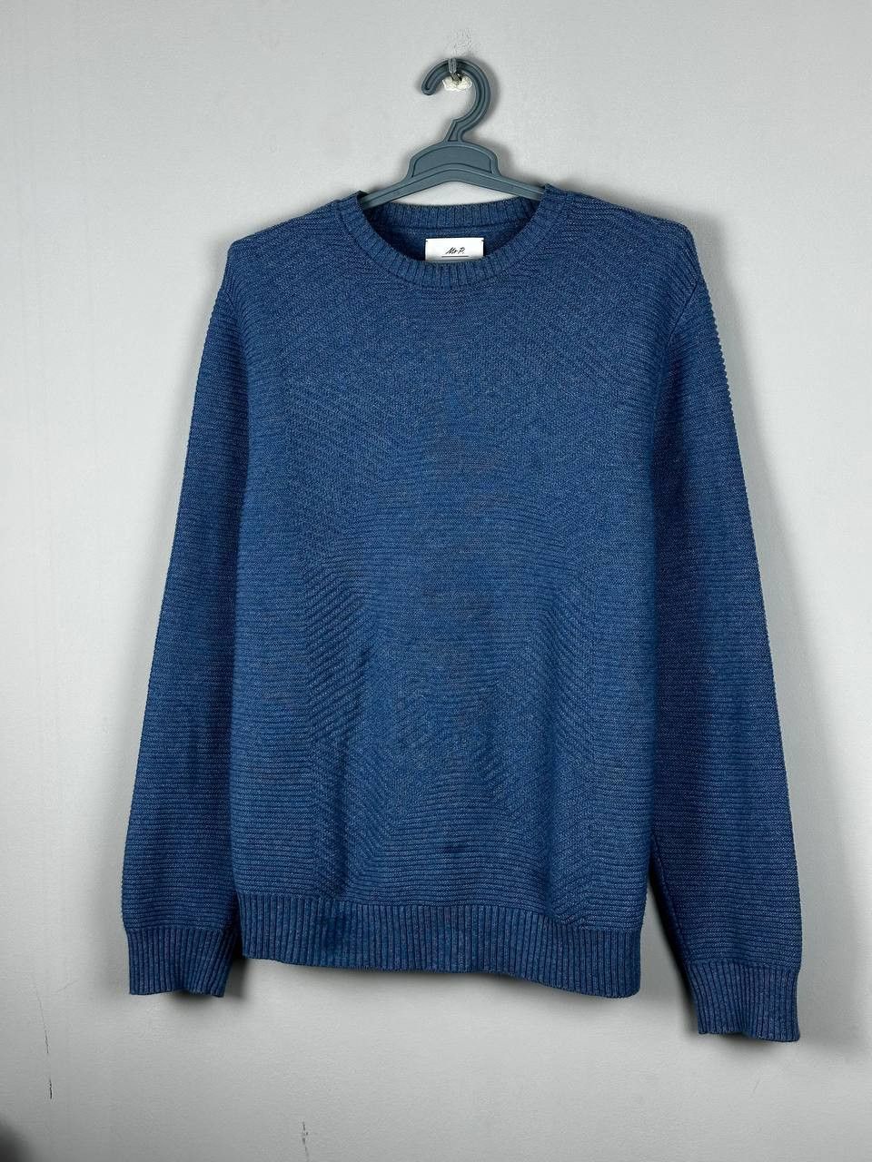 Mr P. Mr. P Blue Heavyweignt Knitted Casual Pullover Sweater Size US XL / EU 56 / 4 - 2 Thumbnail