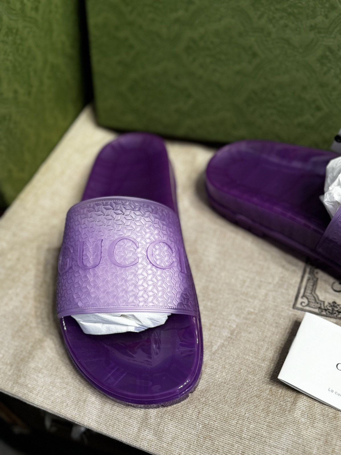 Gucci GUCCI X ADIDAS Rubber Printed Slides w/ Tags Size US 7 / IT 37 - 14 Thumbnail