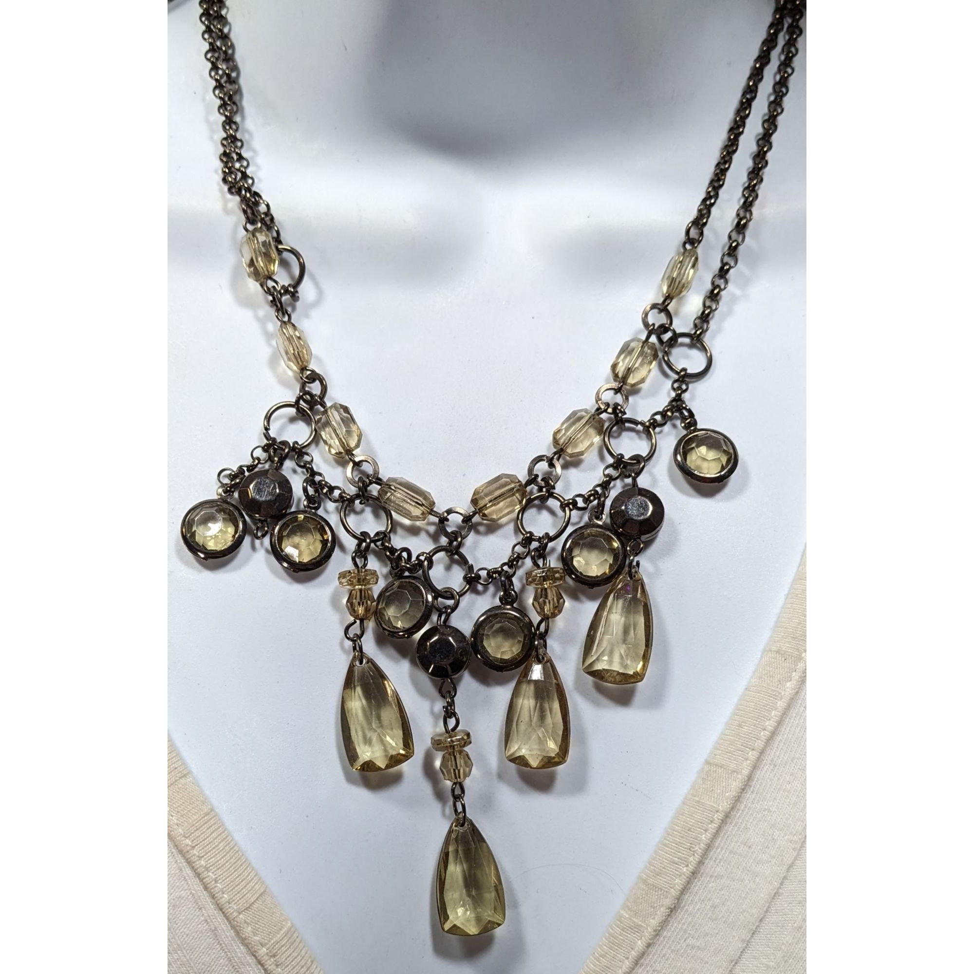 Other Vintage Fantasy Champagne Gemmed Chandelier Necklace Size ONE SIZE - 2 Thumbnail