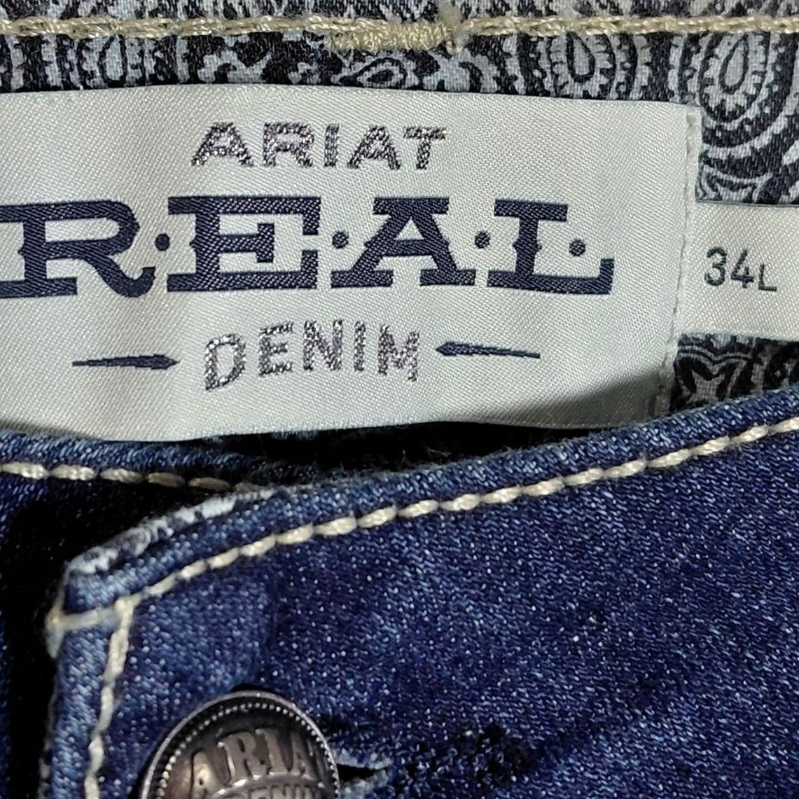 Ariat ARIAT REAL Denim Jeans Blue Solid Classic Men Size 34 Size US 34 / EU 50 - 5 Thumbnail