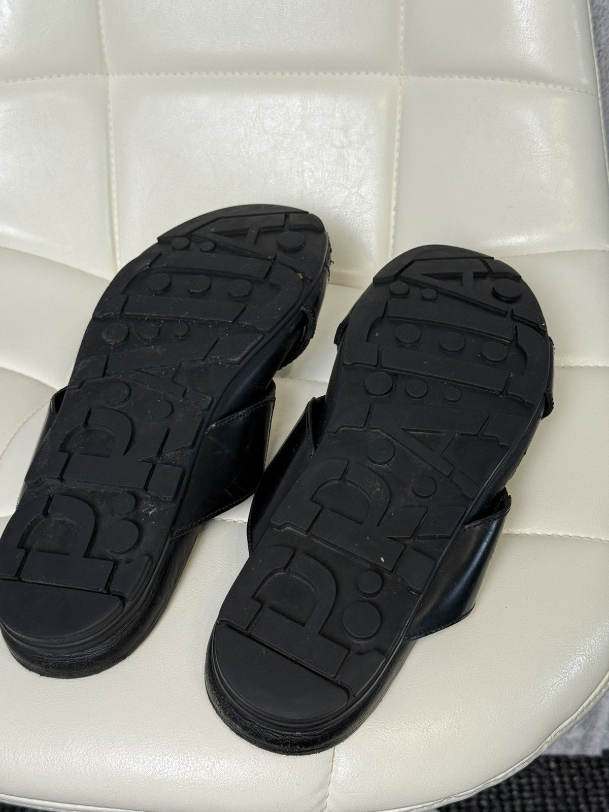 Prada Prada Sport Black Cross Strap Slide Men’s Sandals Metal Logo Size US 11.5 / EU 44-45 - 22 Thumbnail