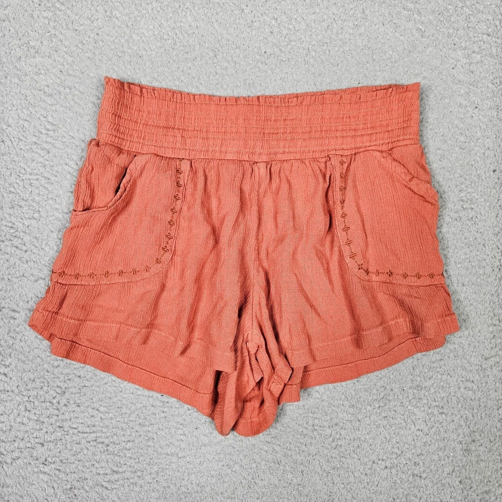 Prana prAna Orange Pockets Front Flowy Shorts S Women's Regular Color Orange Pocketed Casual Outdoor Beachwear 90s? Size 28" / US 6 / IT 42 - 2 Thumbnail