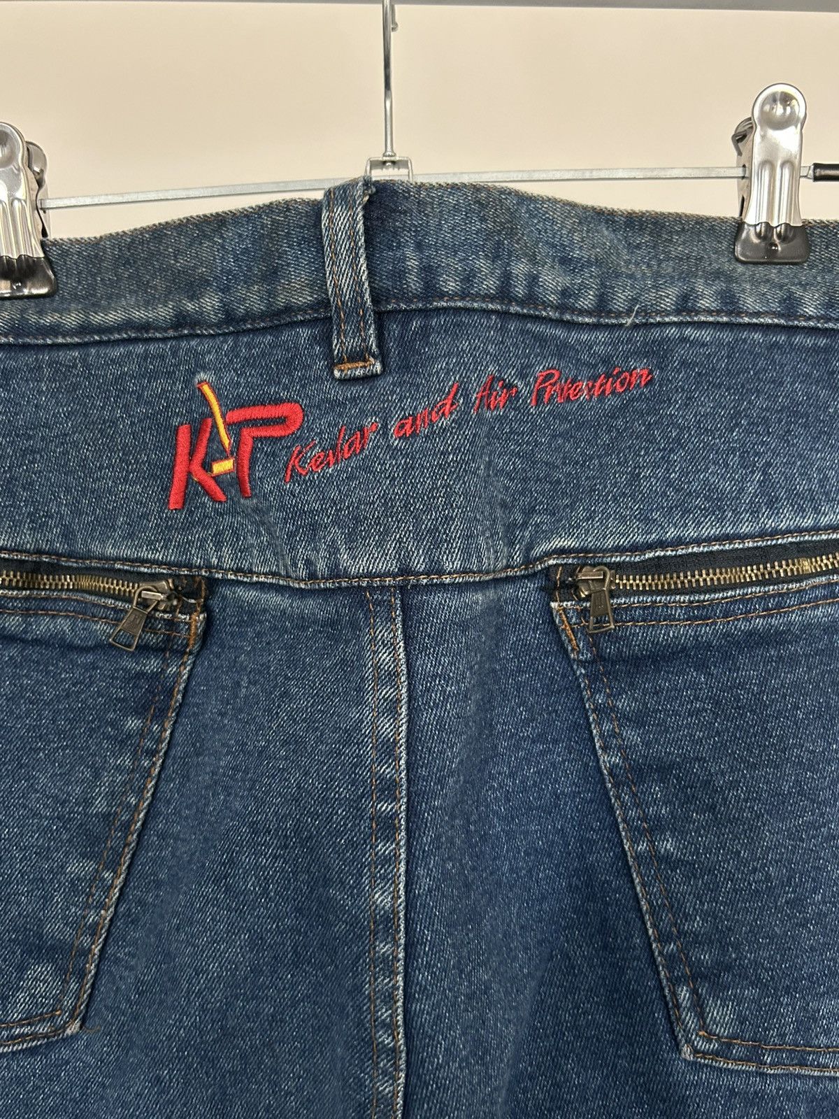 Vintage 90s Giali Motorcycle Padded Denim Jeans Biker Racing