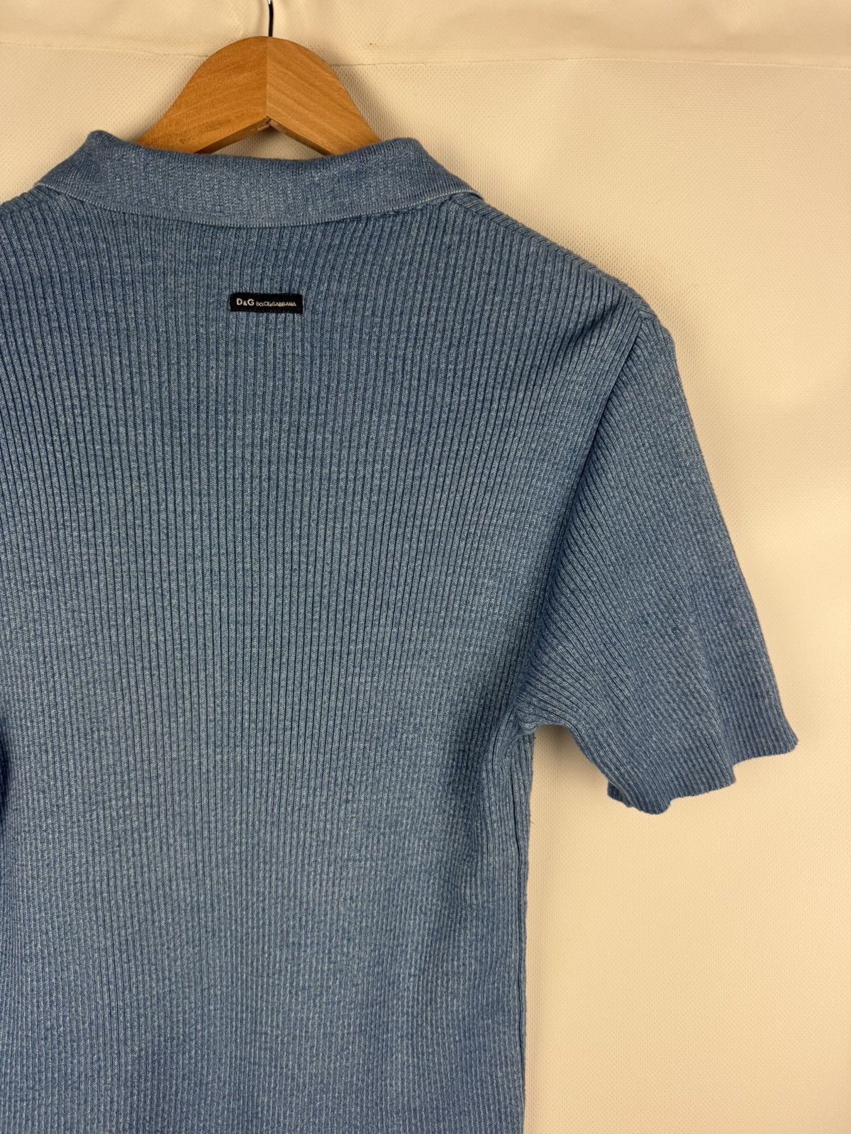 Dolce & Gabbana D&G Dolce & Gabbana Vintage S/s Knitted Rib Polo T Shirt Size US L / EU 52-54 / 3 - 15 Thumbnail