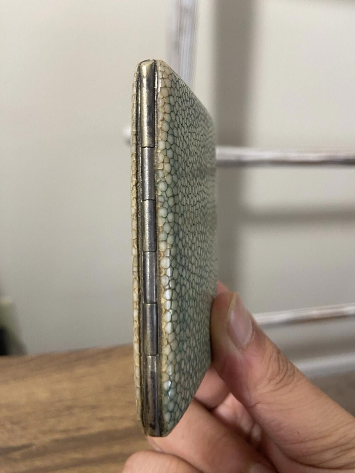 Other Shagreen EPNS plate faded blue-green stingray cigarette case Size ONE SIZE - 7 Thumbnail