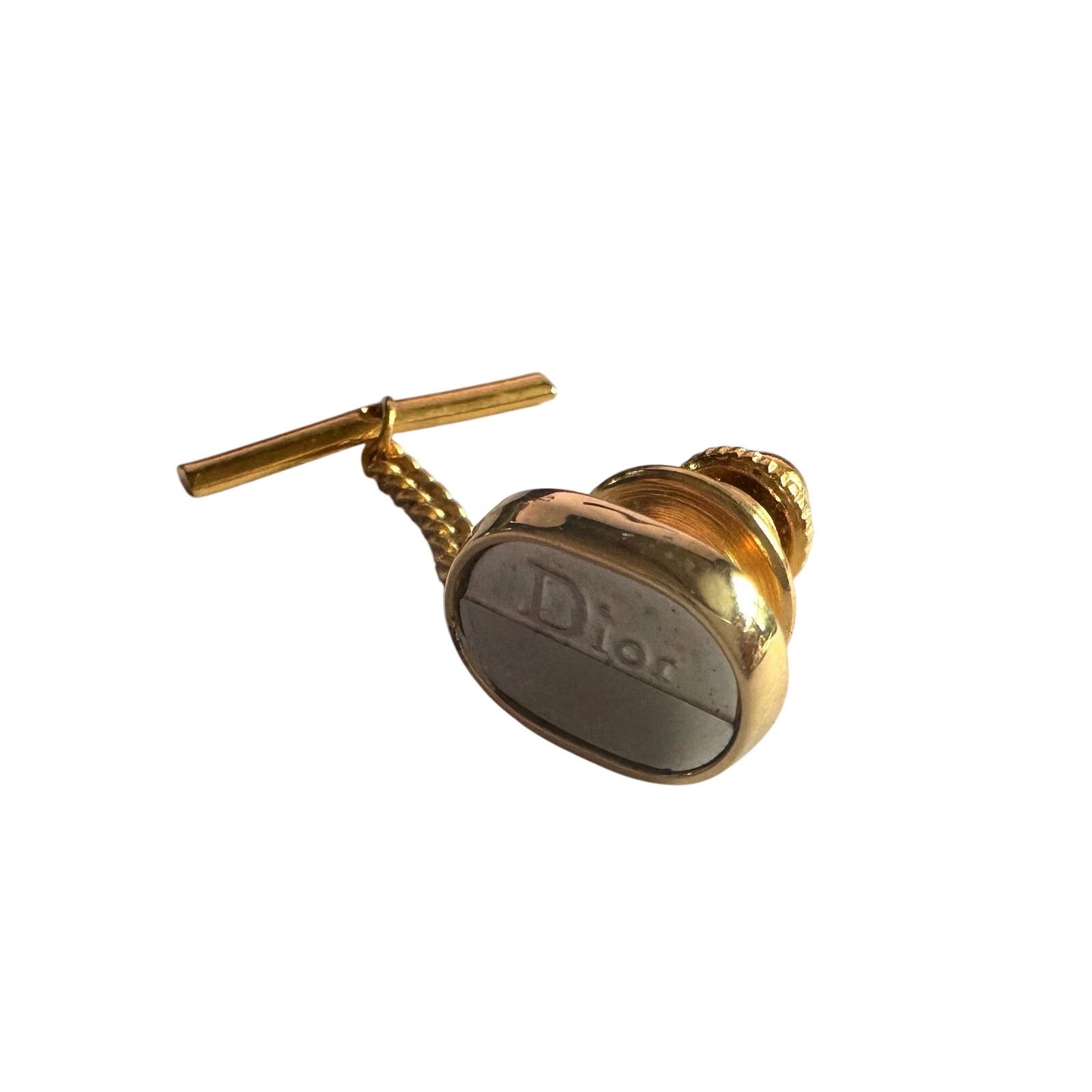 Dior Dior Men's Two Tone Tie Pin - Textured Oval with Logo Size ONE SIZE - 5 Thumbnail